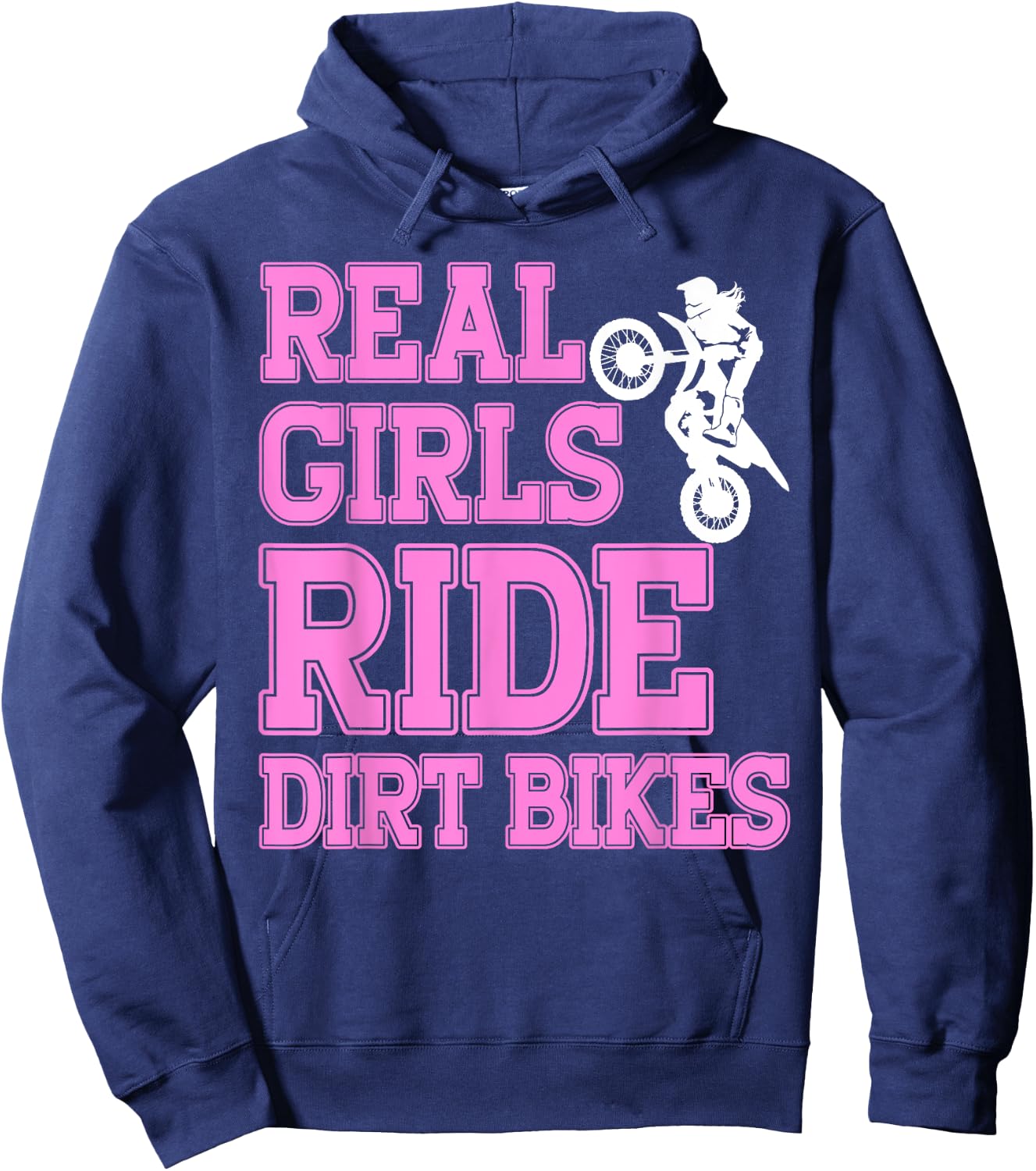 Braap Women Motorcycle Motocross Shirt Girl Dirt Bike Hoodie - Hoodie | Navy