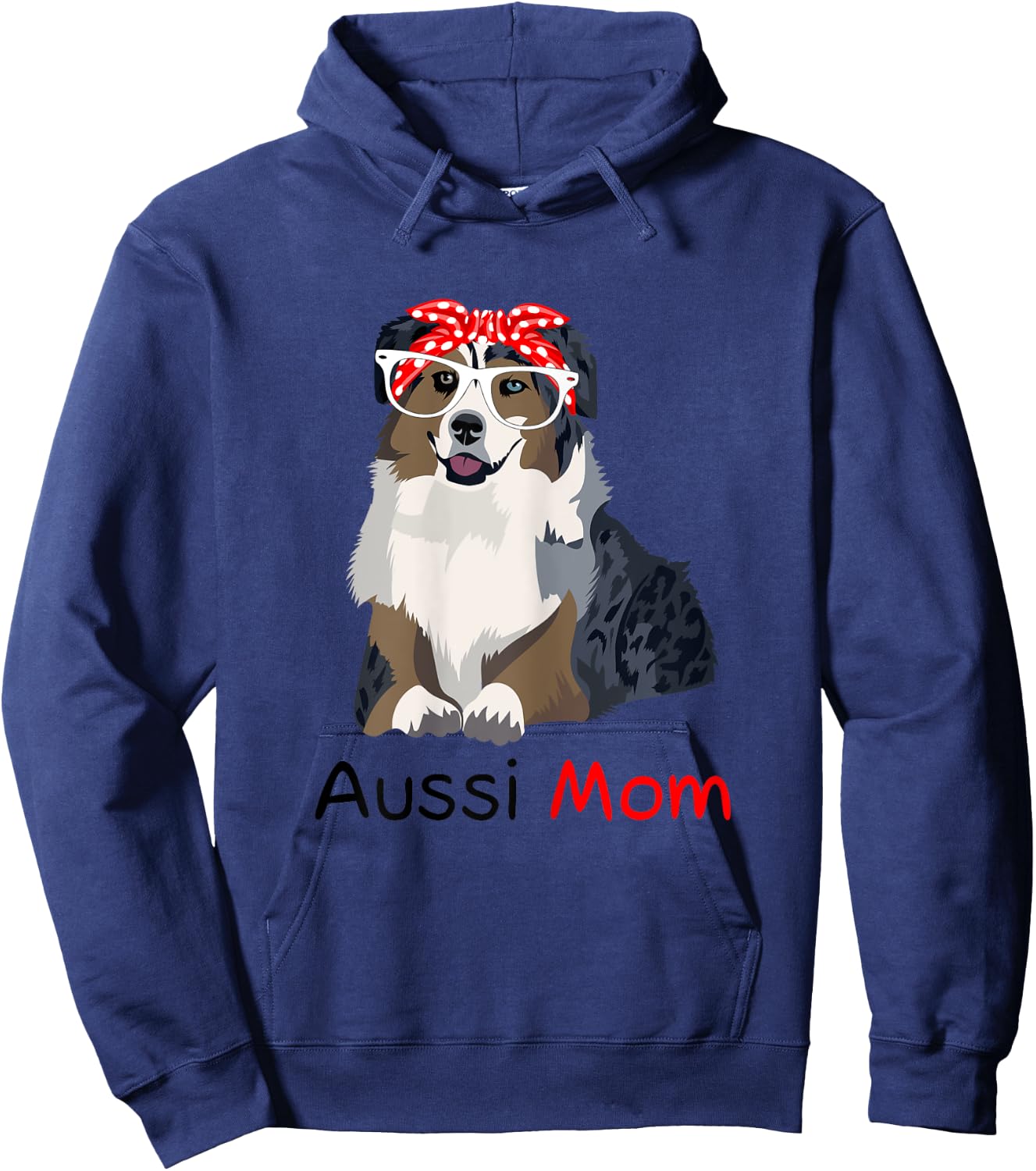 Aussie Mom Dog Bandana Pet Lover Aussie Hoodie - Hoodie | Navy