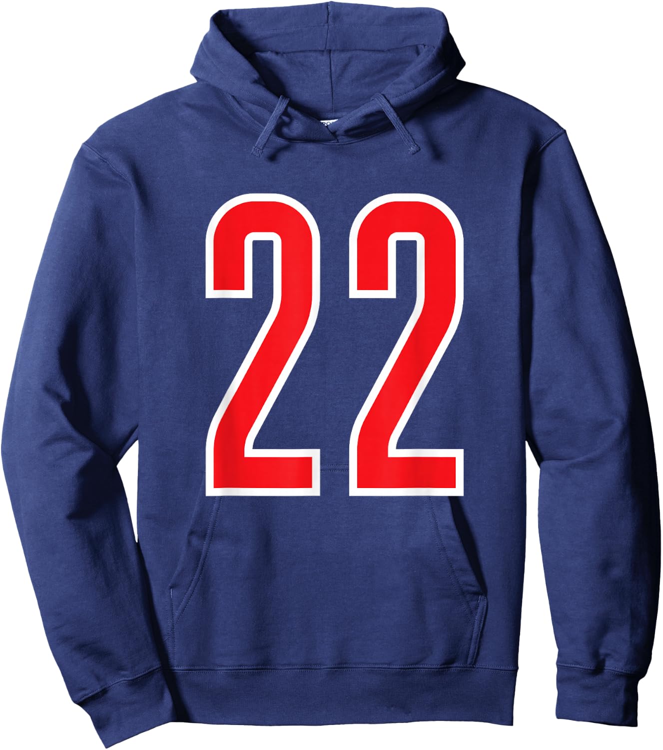 Number White Red Sports Team Number 22 Hoodie - Hoodie | Navy