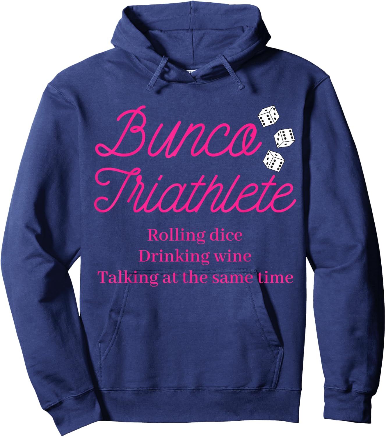 Bunco Wine Dice Game Night Gift Prize Bunco Triathlete Hoodie - Hoodie | Navy