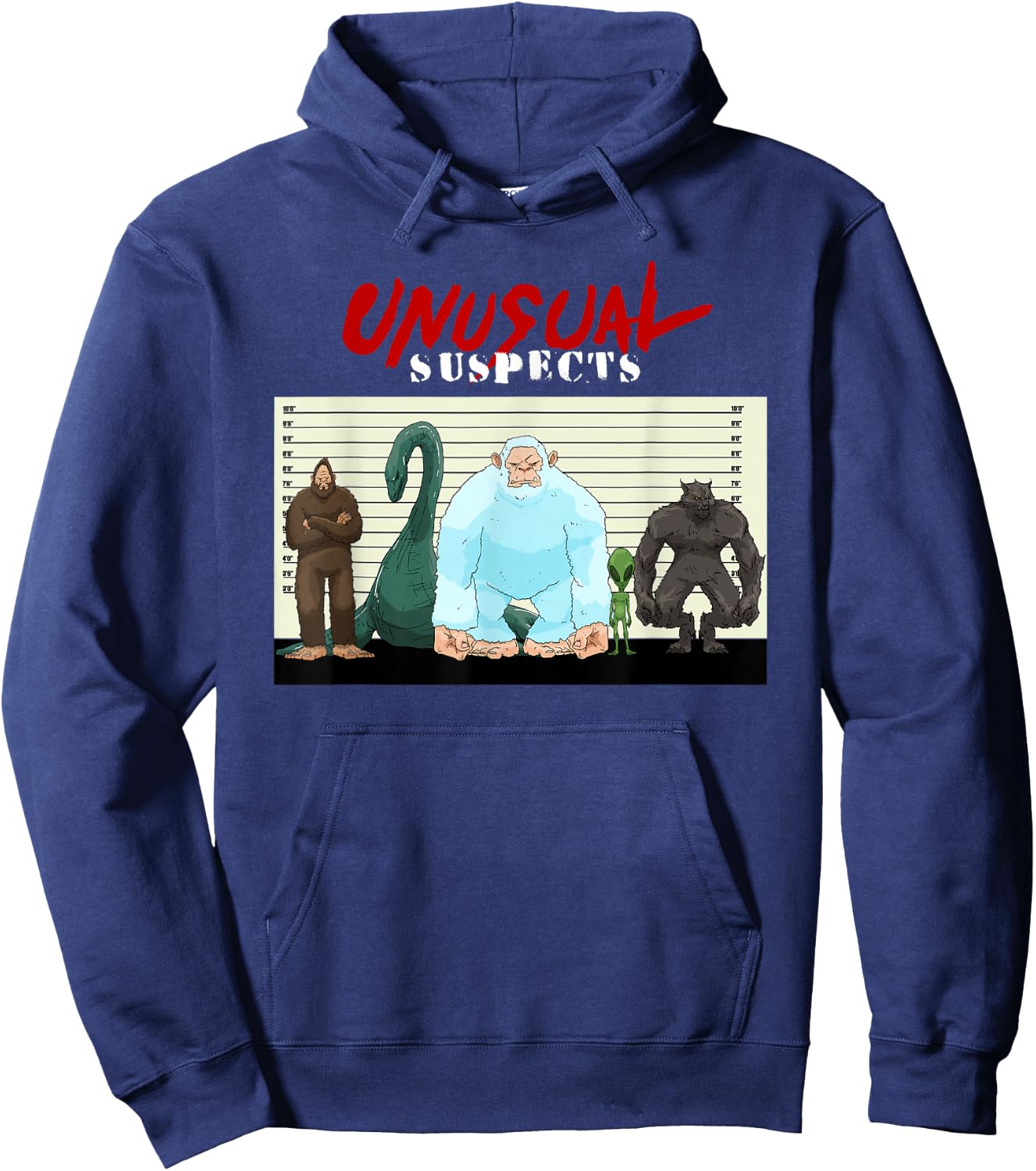 Funny Bigfoot Sasquatch Alien Lochness Monster Werewolf Gift Hoodie - Hoodie | Navy