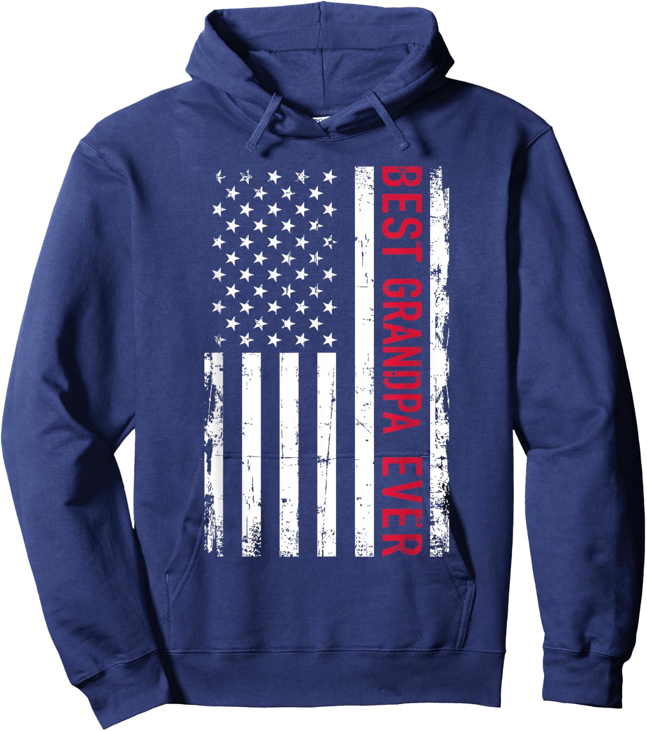 Best Grandpa Ever US American Flag Hoodie - Hoodie | Navy