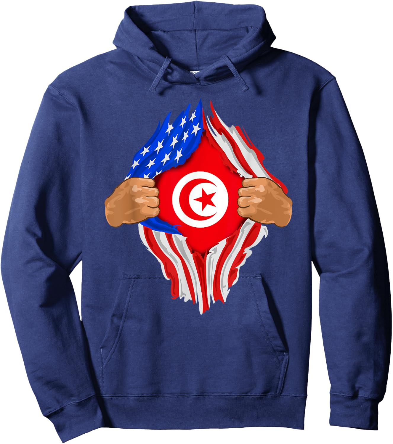 Tunisian Blood Inside Me | Tunisia Flag Gift Hoodie - Hoodie | Navy