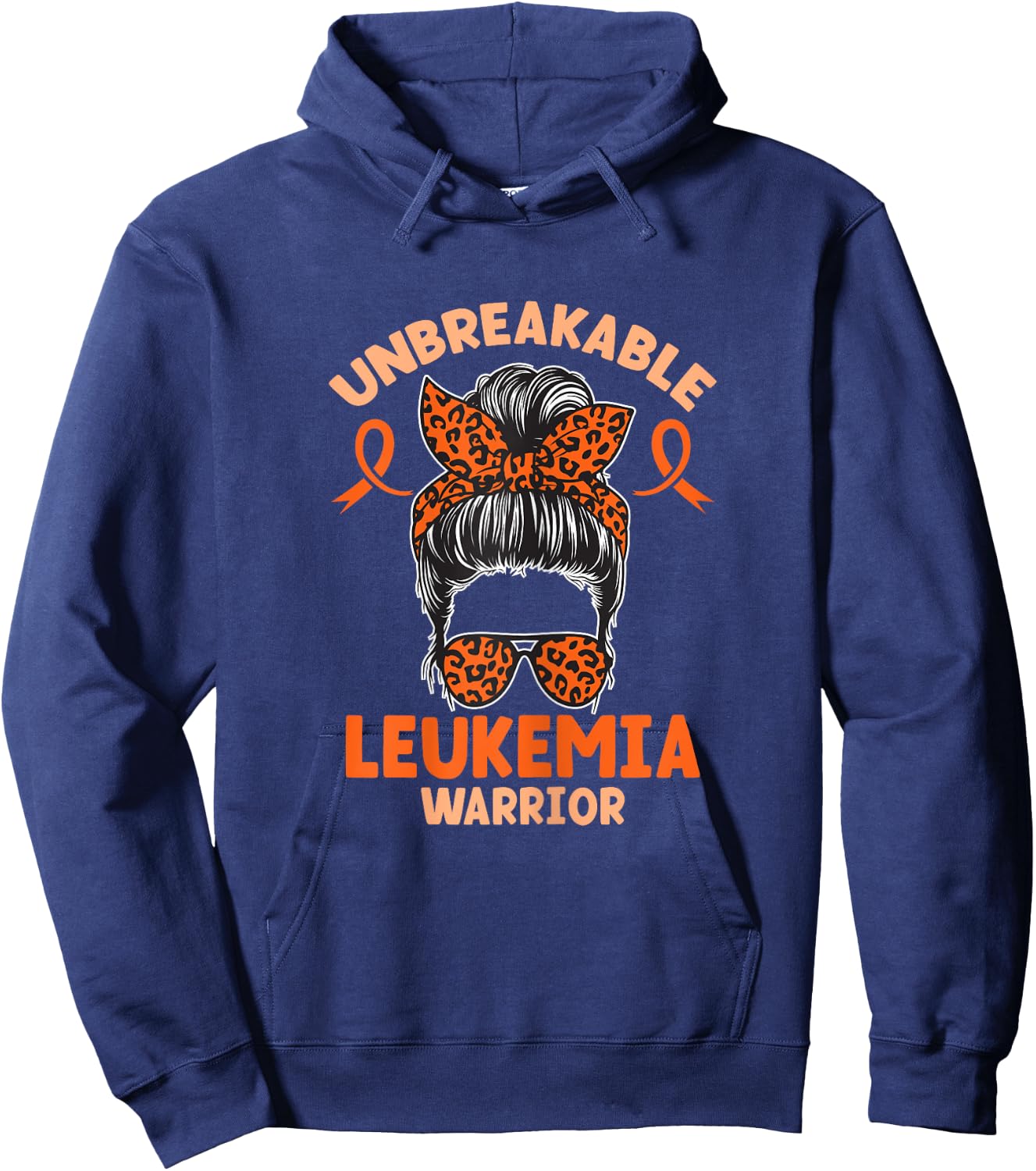 Leukemia Awareness Unbreakable Leukemia Warrior Hoodie - Hoodie | Navy