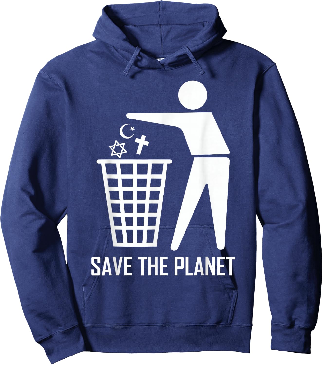 Save The Planet Trash Religion War, Spread Love And Peace Hoodie - Hoodie | Navy