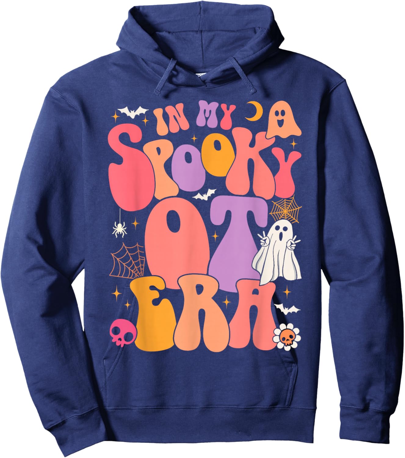 Halloween Groovy In My Spooky OT Era Occupational Therapy Hoodie - Hoodie | Navy