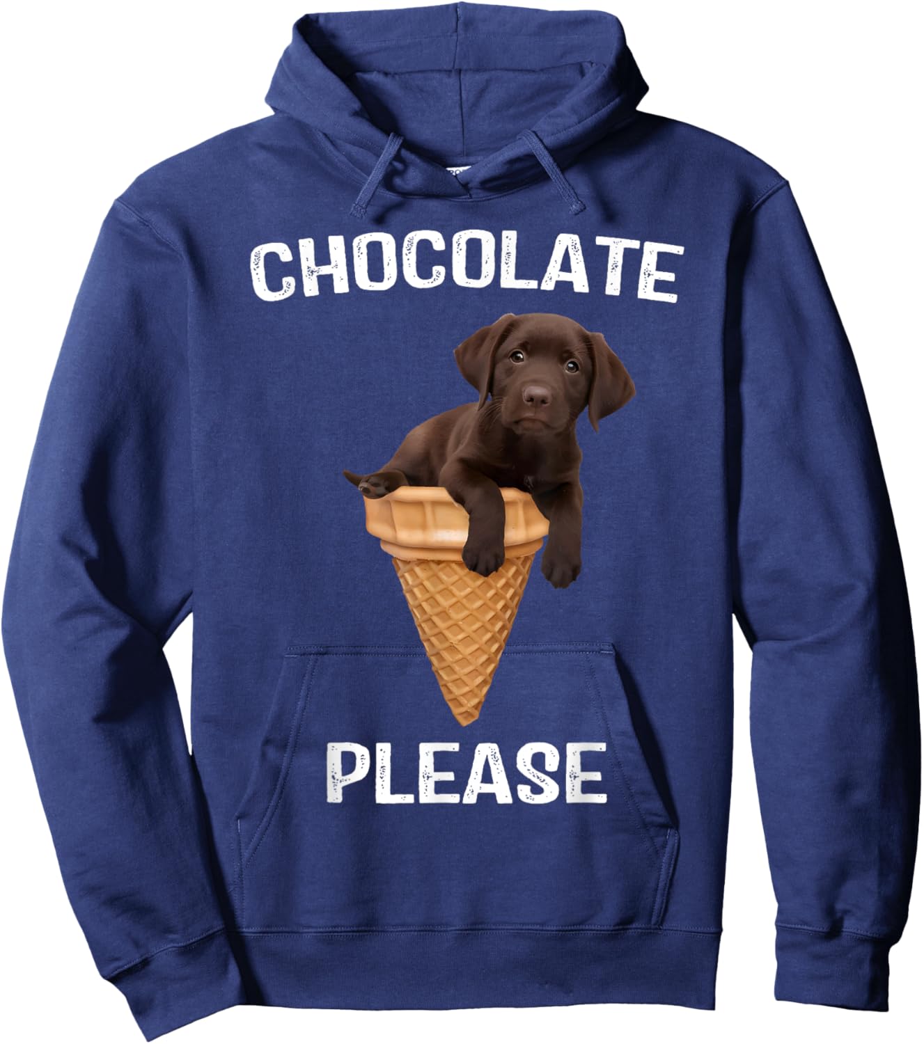 Chocolate Lab Waffle Cone Ice Cream Cute Labrador Puppy Dog Men Women Kids Hoodie - Hoodie | Navy