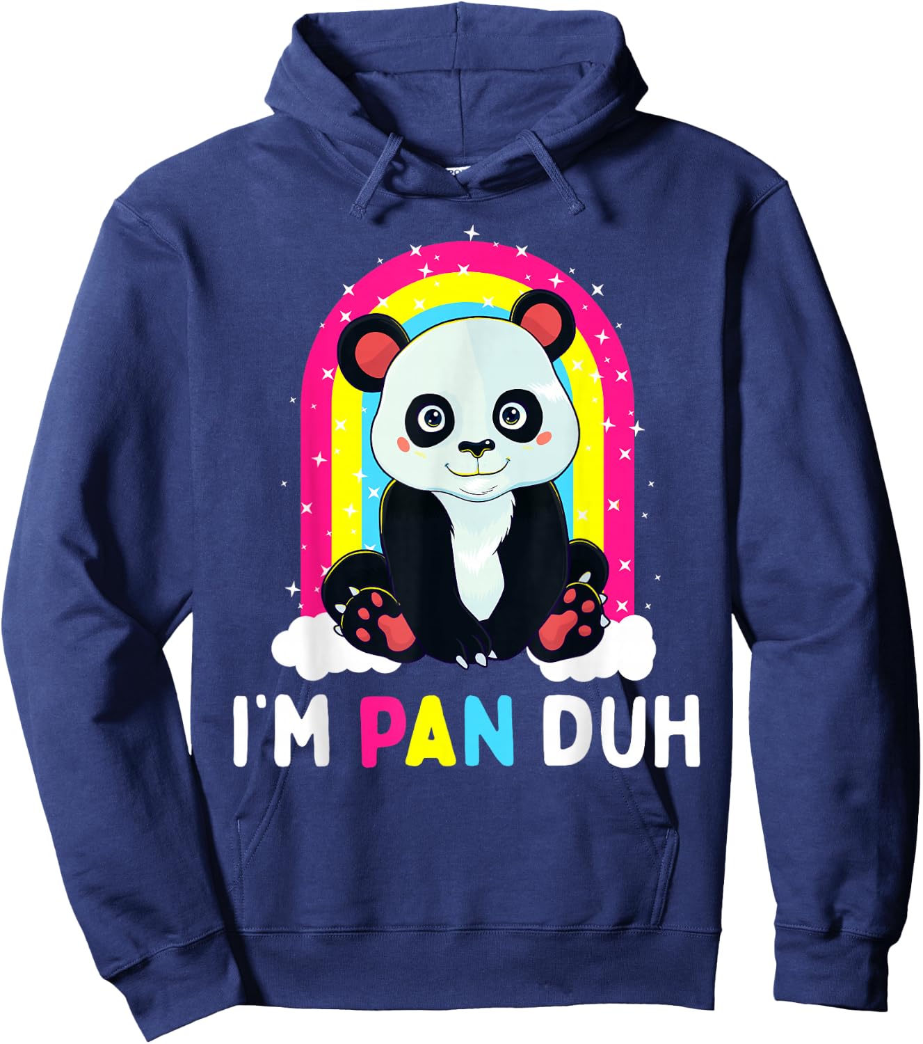 I'm Pan Duh Pansexual Pride Panda Rainbow Flag LGBT Gift Hoodie - Hoodie | Navy