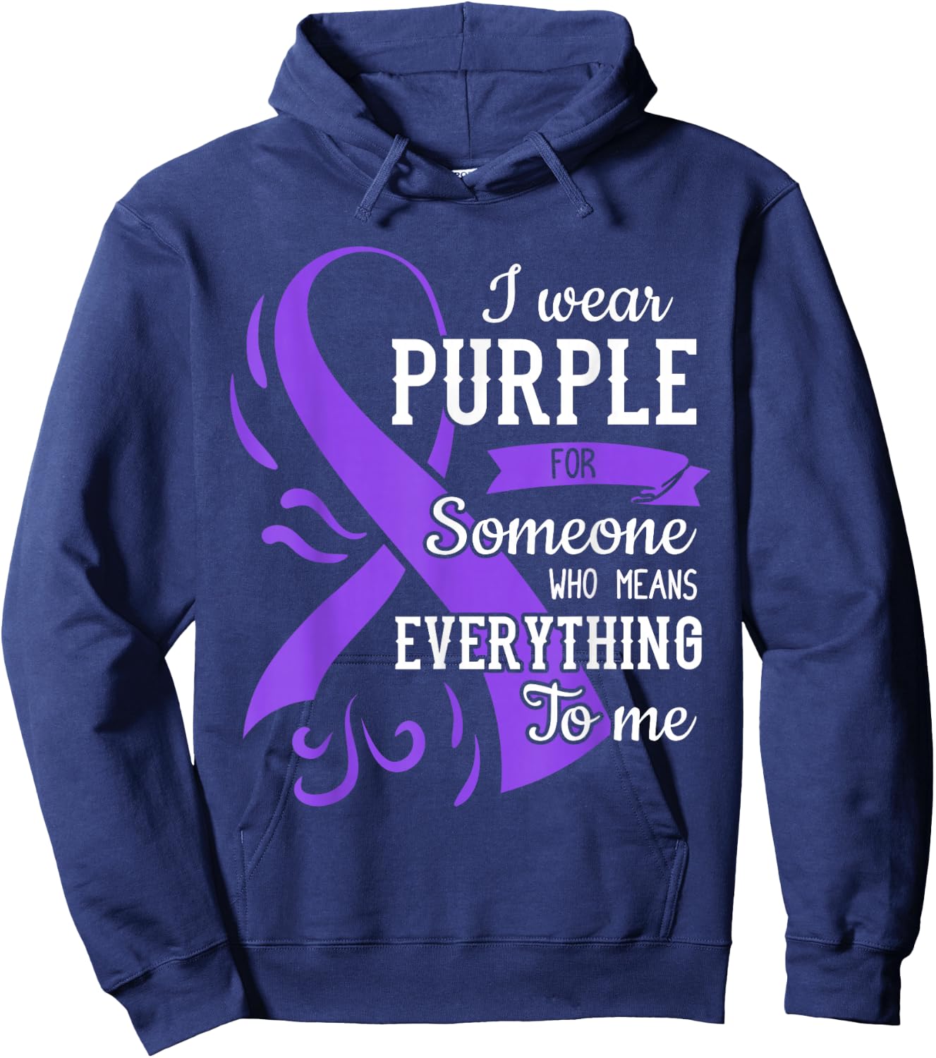 Everything To Me Epilepsy Day Purple Ribbon Epileptic Hoodie - Hoodie | Navy