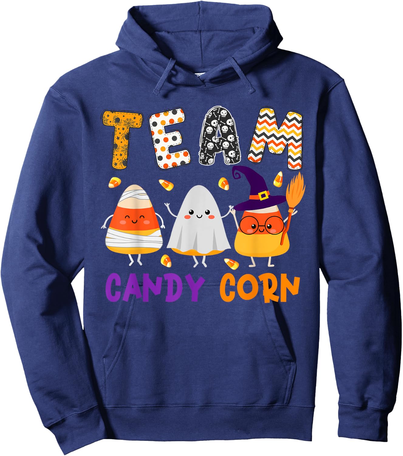 Team Candy Corn Halloween Candy Corns As Witch Boo Mummy Hoodie - Hoodie | Navy