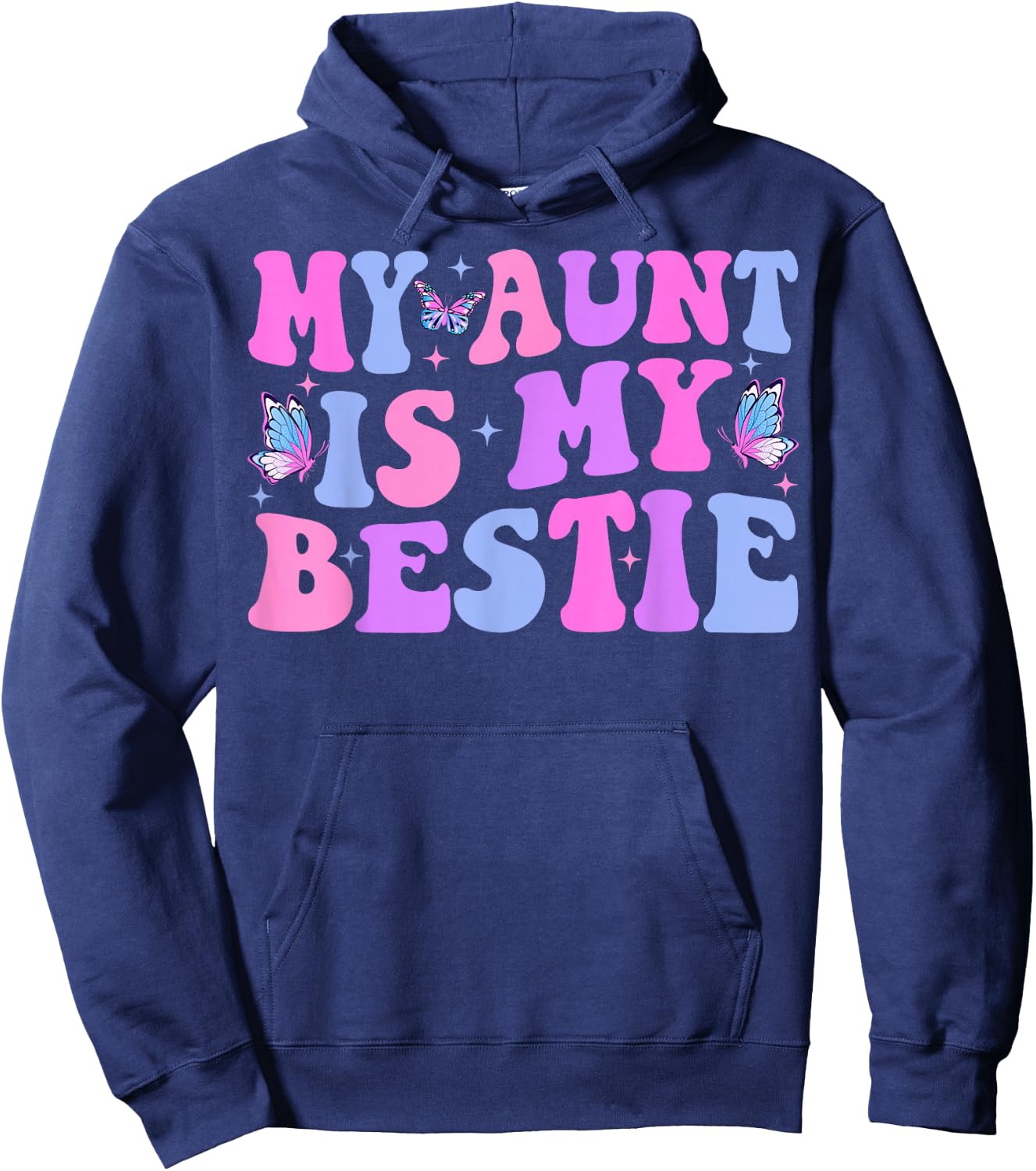 Groovy My Aunt is My Bestie Aunt And niece Matching Hoodie - Hoodie | Navy