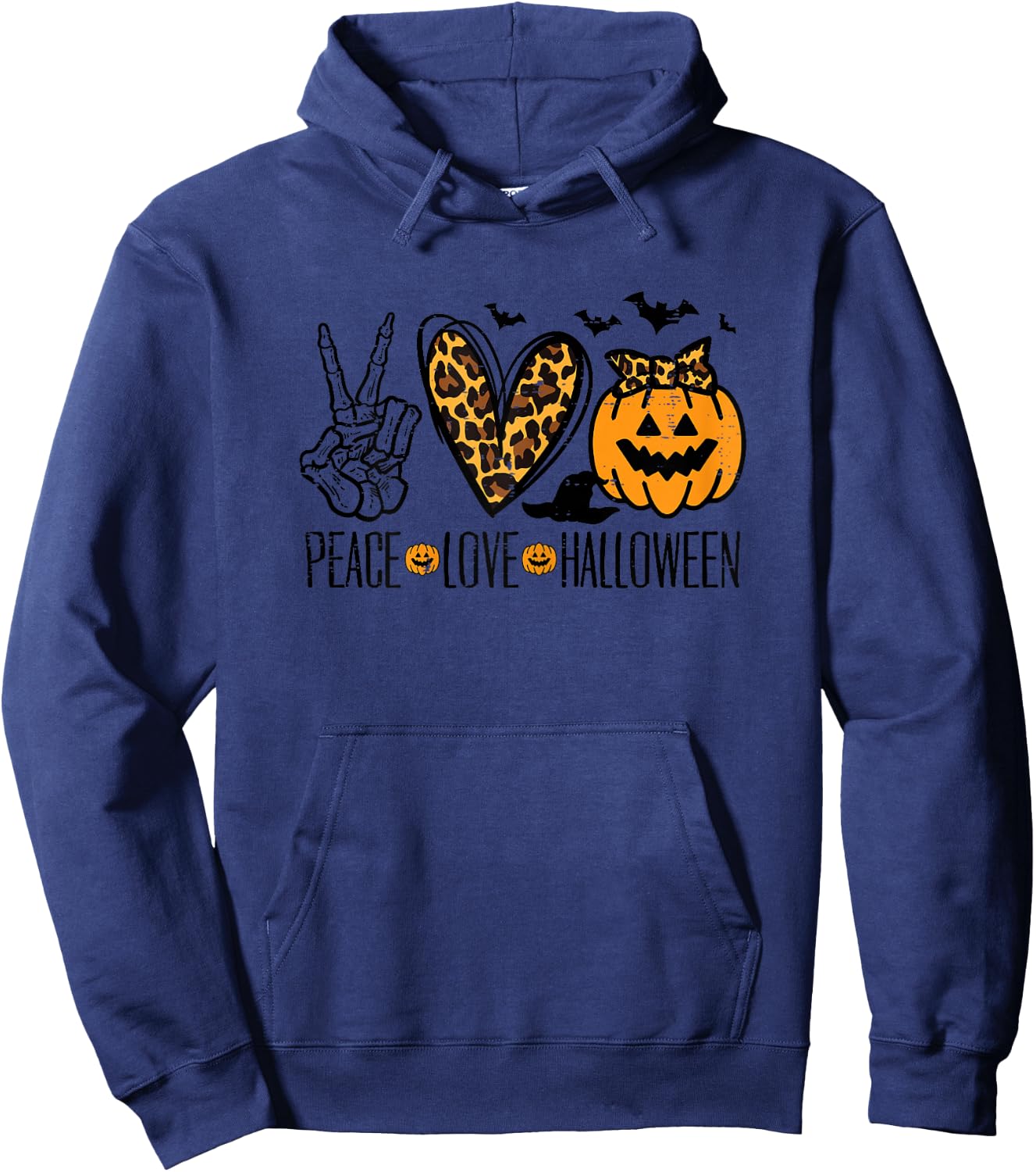Peace Love Halloween Costume Women Girls Kids Toddler Youth Hoodie - Hoodie | Navy