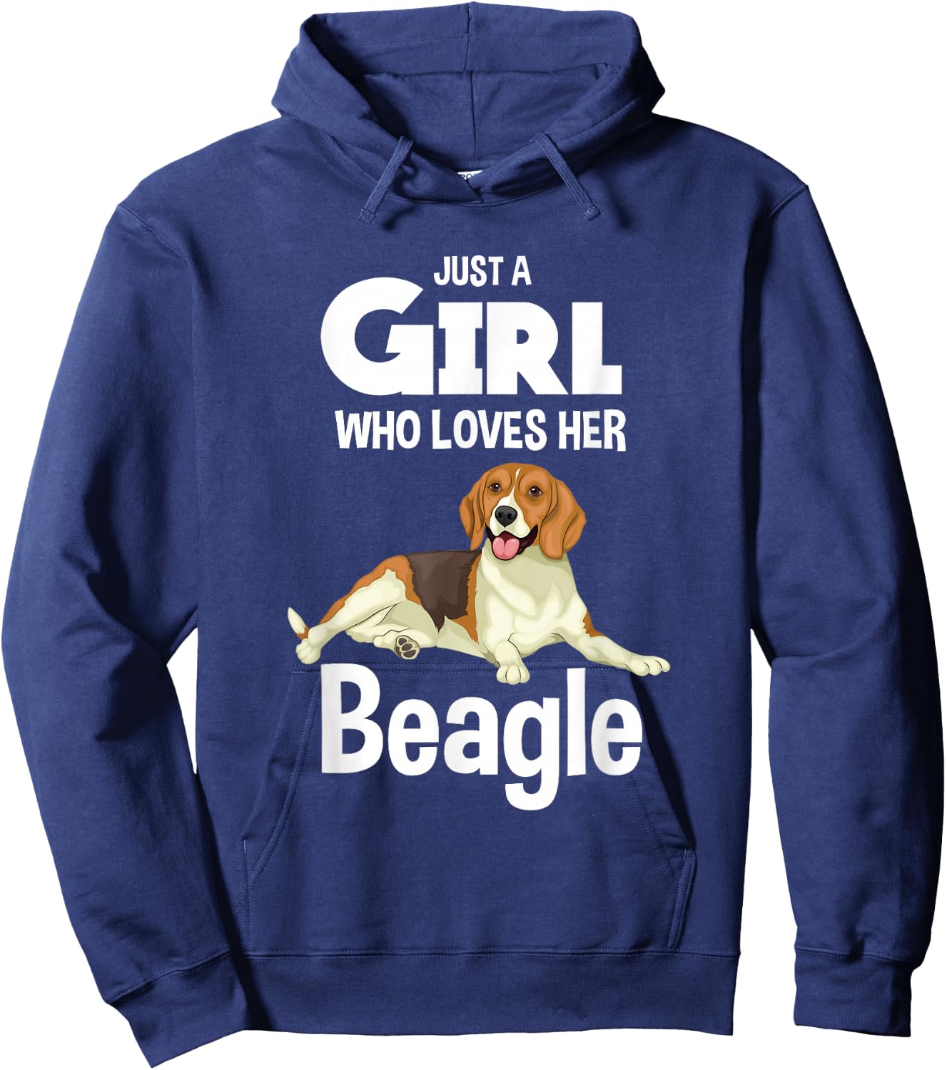 Just A Girl Who Loves Her Beagle Dog Clothes Gift Beagle Hoodie - Hoodie | Navy