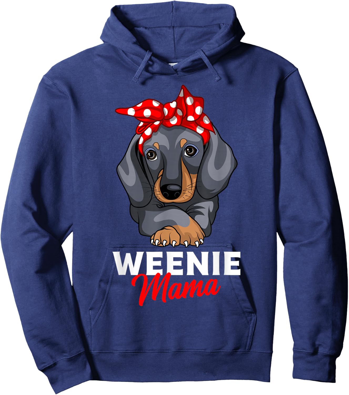 Weenie Mama Funny Dachshund Lover Weiner Dog Gift Hoodie - Hoodie | Navy