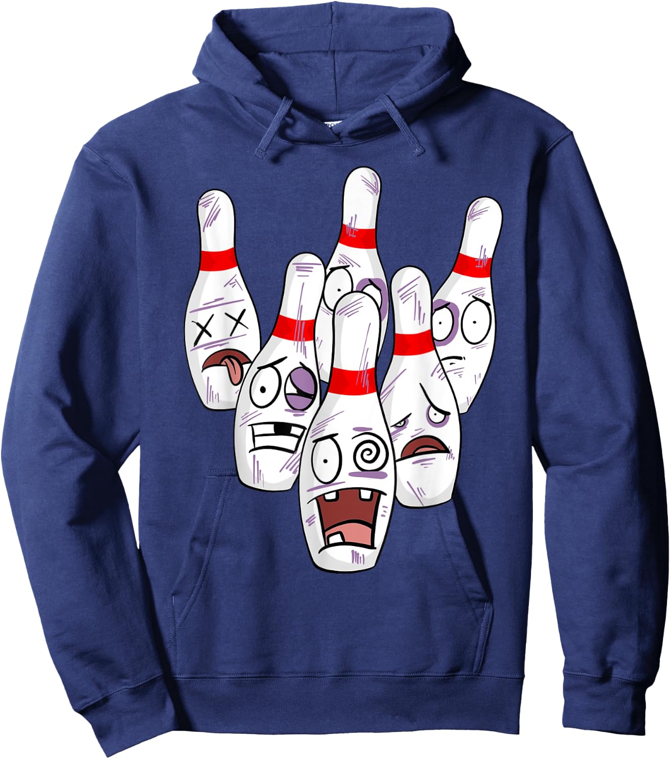 Funny Bowling Pins Novelty | Cute Bowler Gift Women Hoodie - Hoodie | Navy