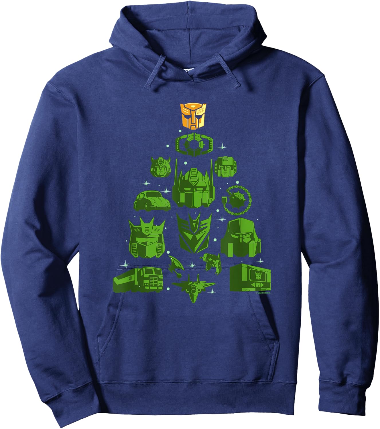 Transformers Christmas Vintage Autobot Christmas Tree Stack Hoodie - Hoodie | Navy