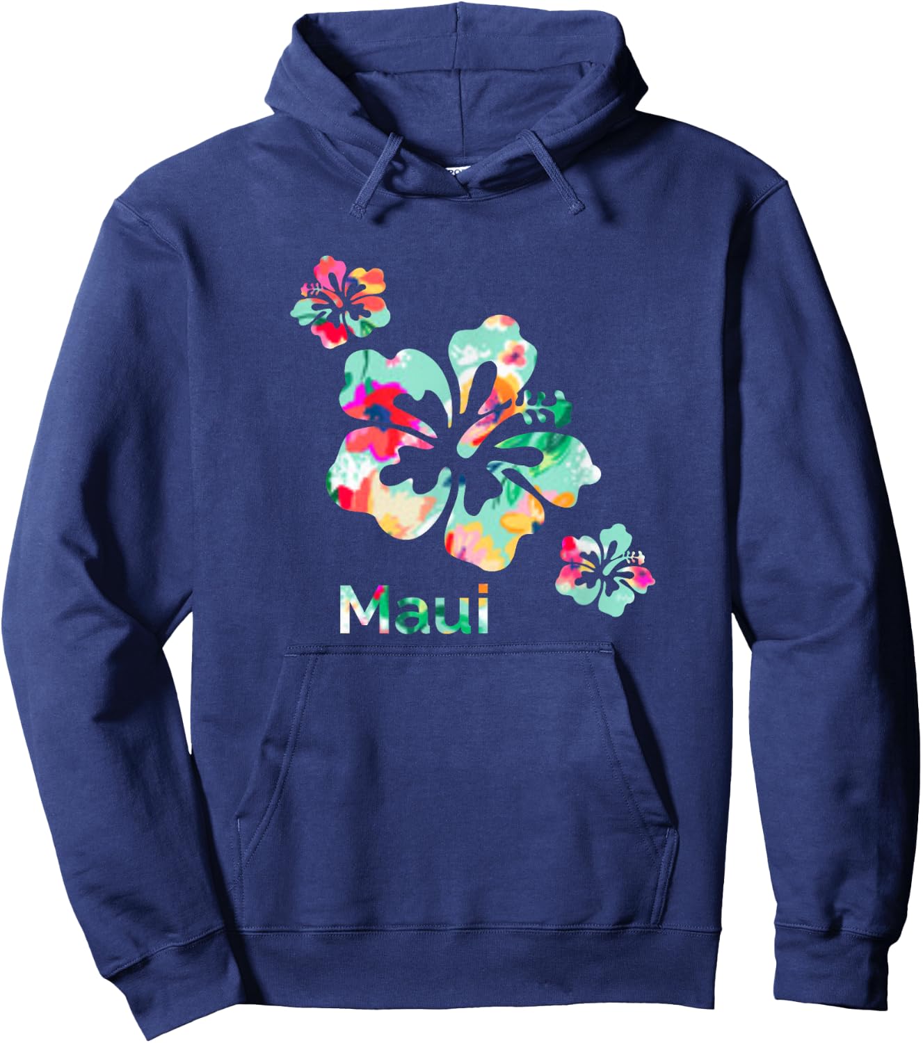 Maui T Shirt Hawaii Islands Hawaiian Hibiscus Flowers Surfer Hoodie - Hoodie | Navy
