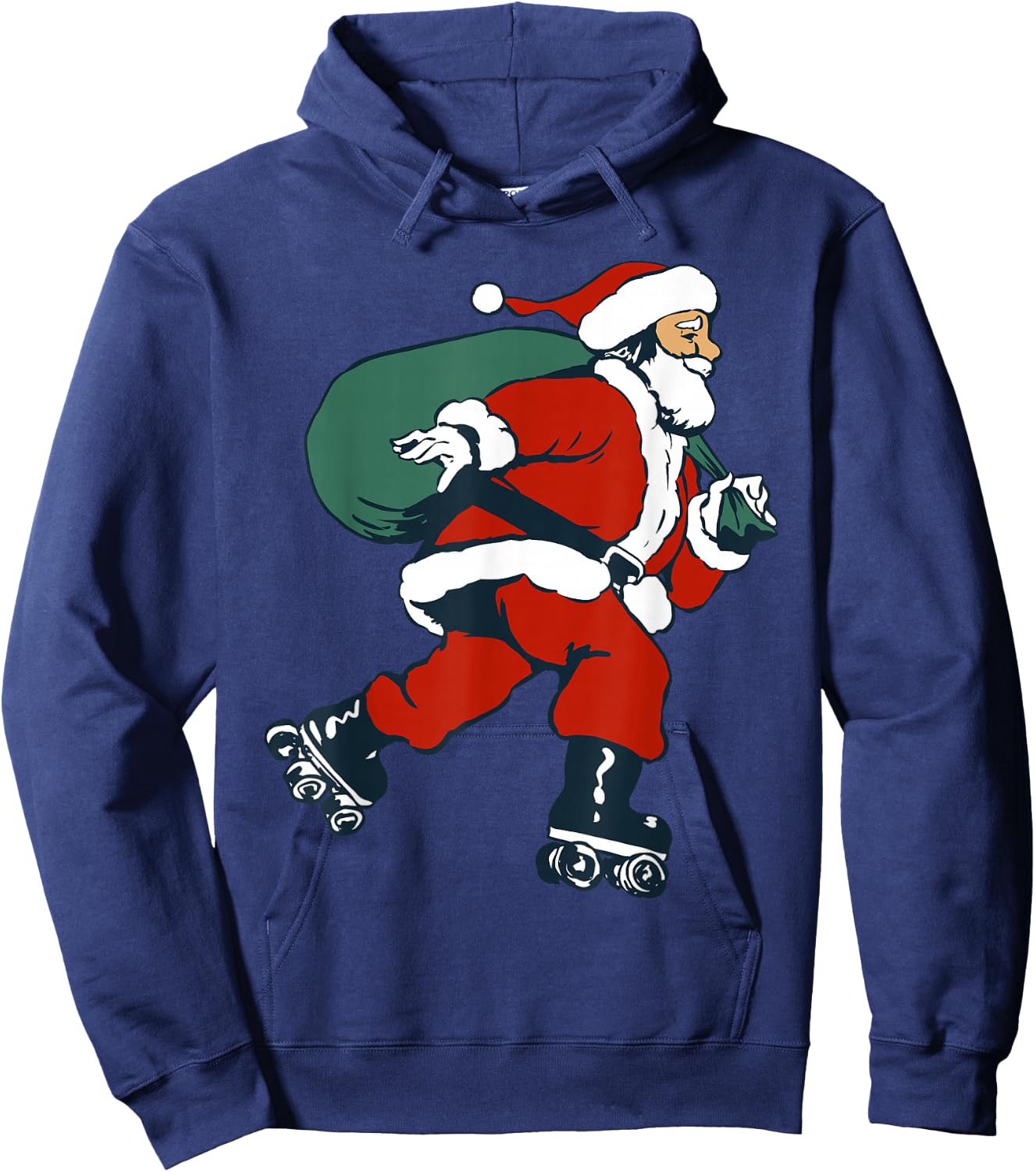 Santa Roller Skating Funny Christmas Skater Kids Boys Hoodie - Hoodie | Navy