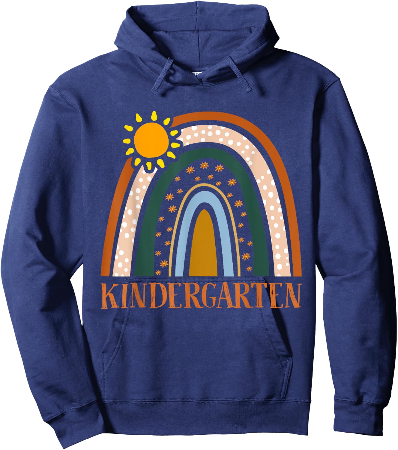 Kindergarten Teacher Students Rainbow Back School Cute Gift Hoodie - Hoodie | Navy