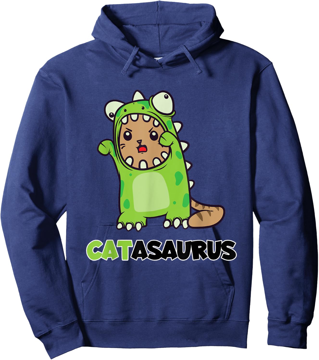 Funny Catasaurus Cat Dino Costume Dinosaur Gift Hoodie - Hoodie | Navy