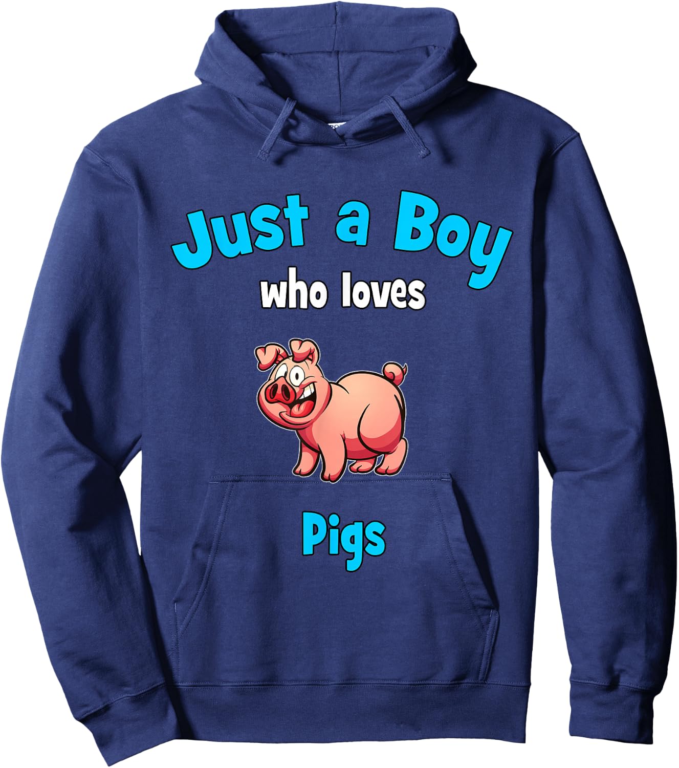 Pig Shirt for Boys | Children's Pig Hoodie - Hoodie | Navy