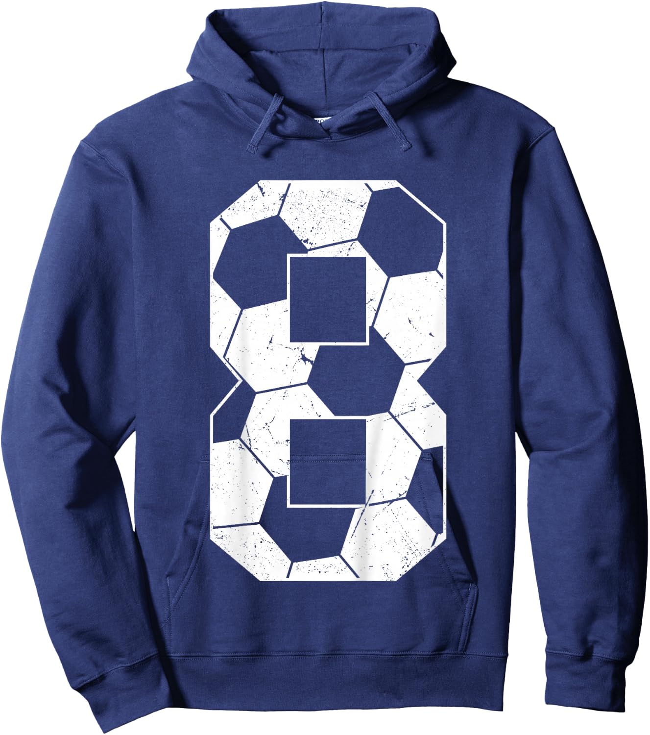 Kids 8th Birthday Boy Soccer Player Football 8 Years Old Hoodie - Hoodie | Navy