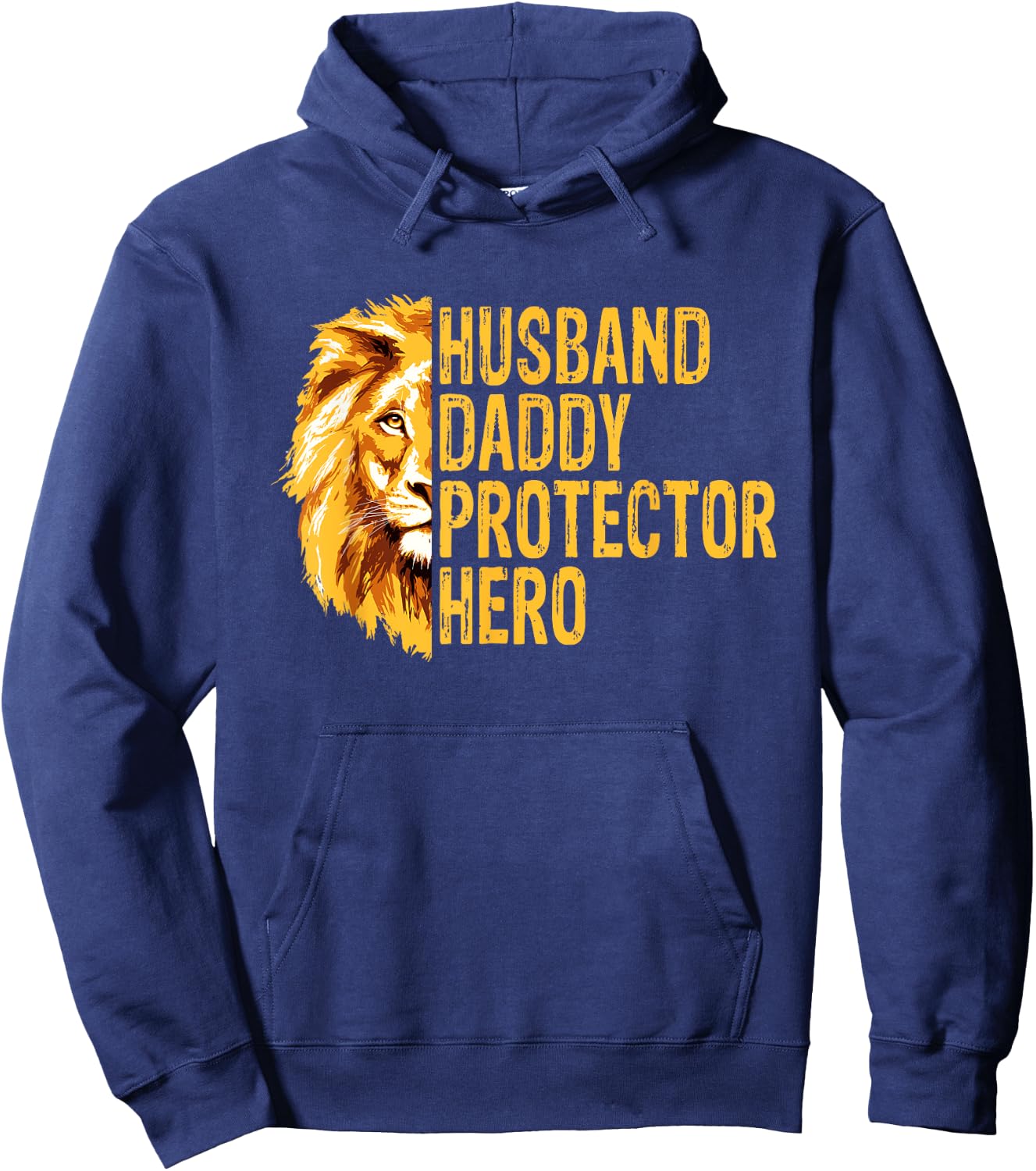 Lion Dad Funny Husband Daddy Protector Hero Fathers Day Hoodie - Hoodie | Navy