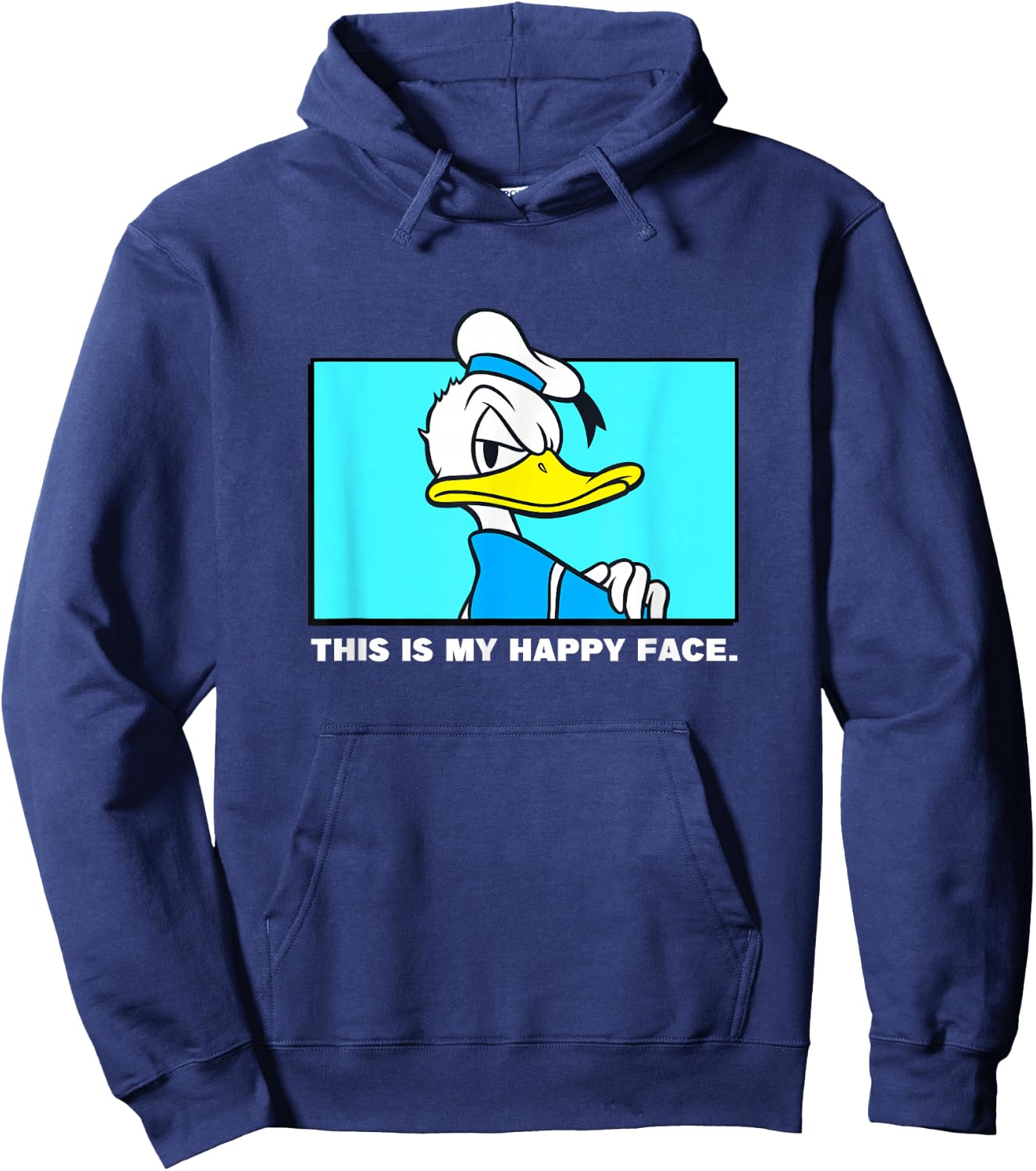 Disney Mickey and Friends Donald This is My Happy Face Angry Hoodie - Hoodie | Navy