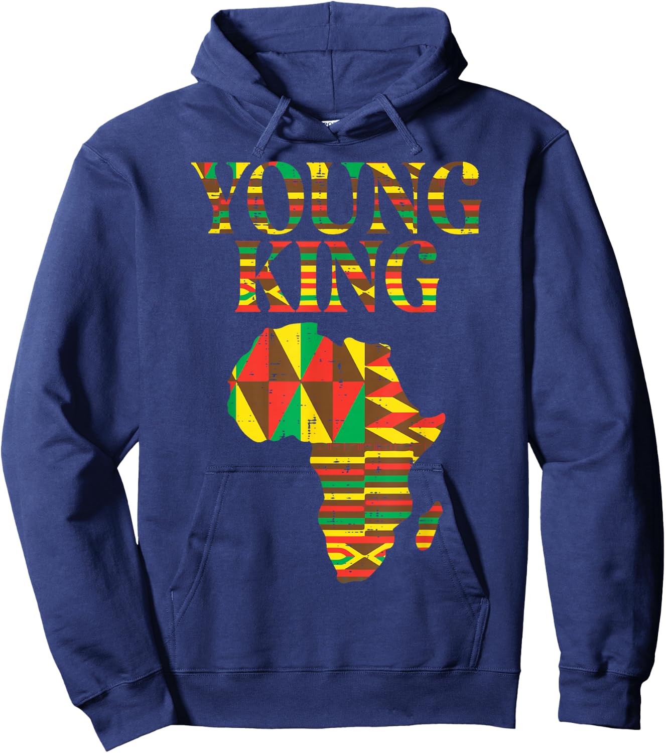 Black History Young King African Map Boys Kids Youth Men Hoodie - Hoodie | Navy