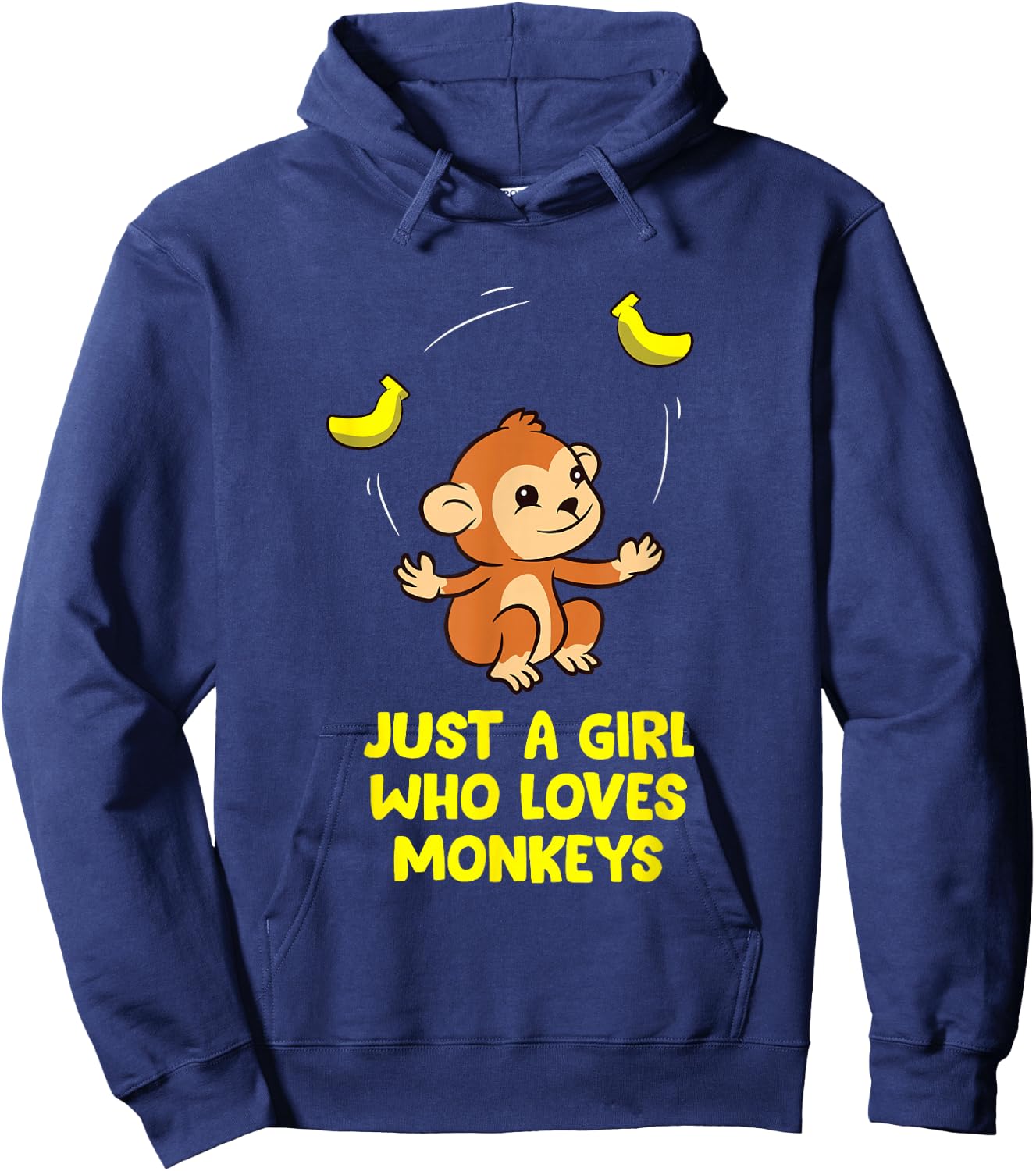 Monkey Lover Gift Just a Girl Who Loves Monkeys Hoodie - Hoodie | Navy