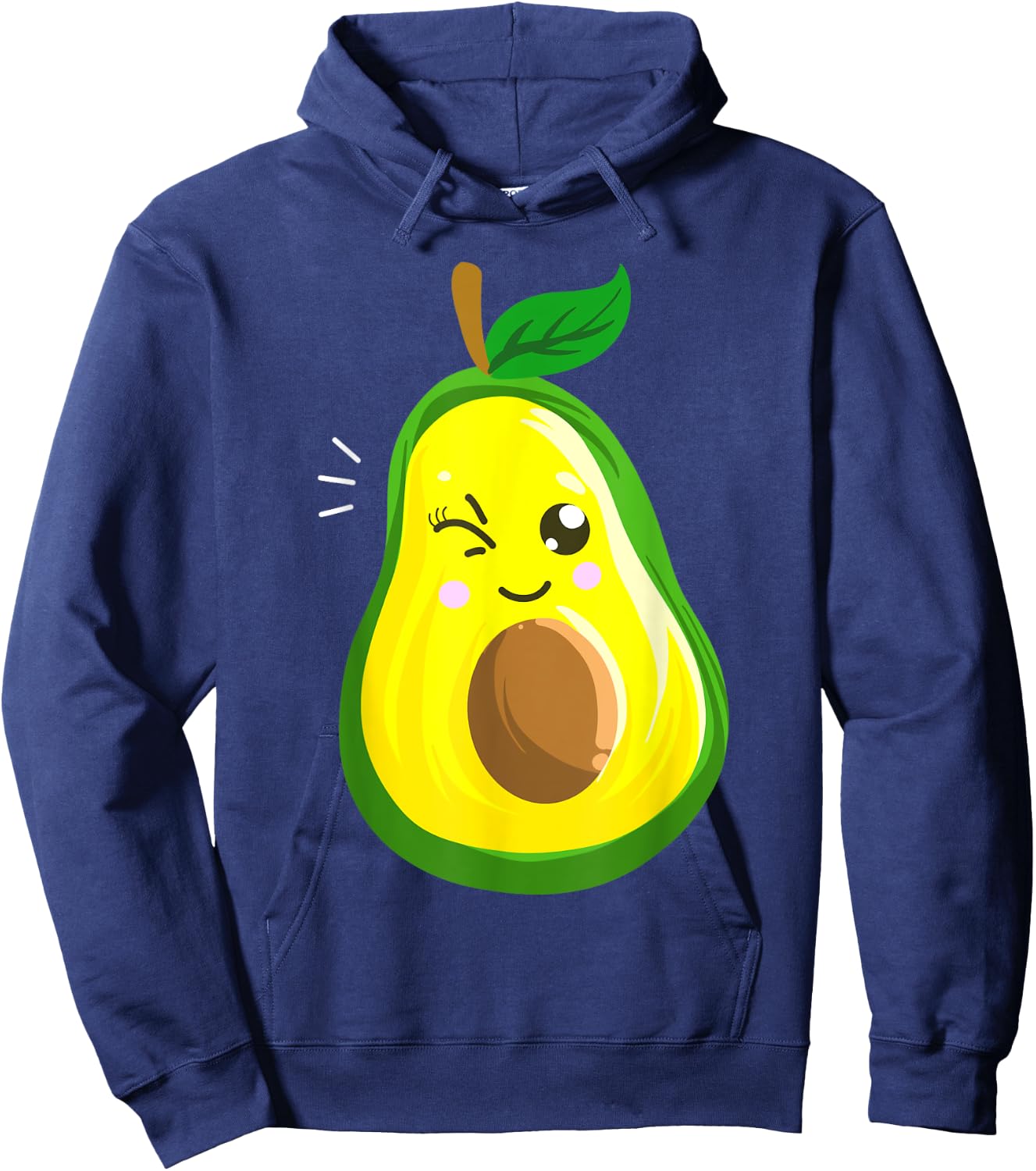Cute Avocado Gift Kids Men Women Funny Winking Fruit Hoodie - Hoodie | Navy
