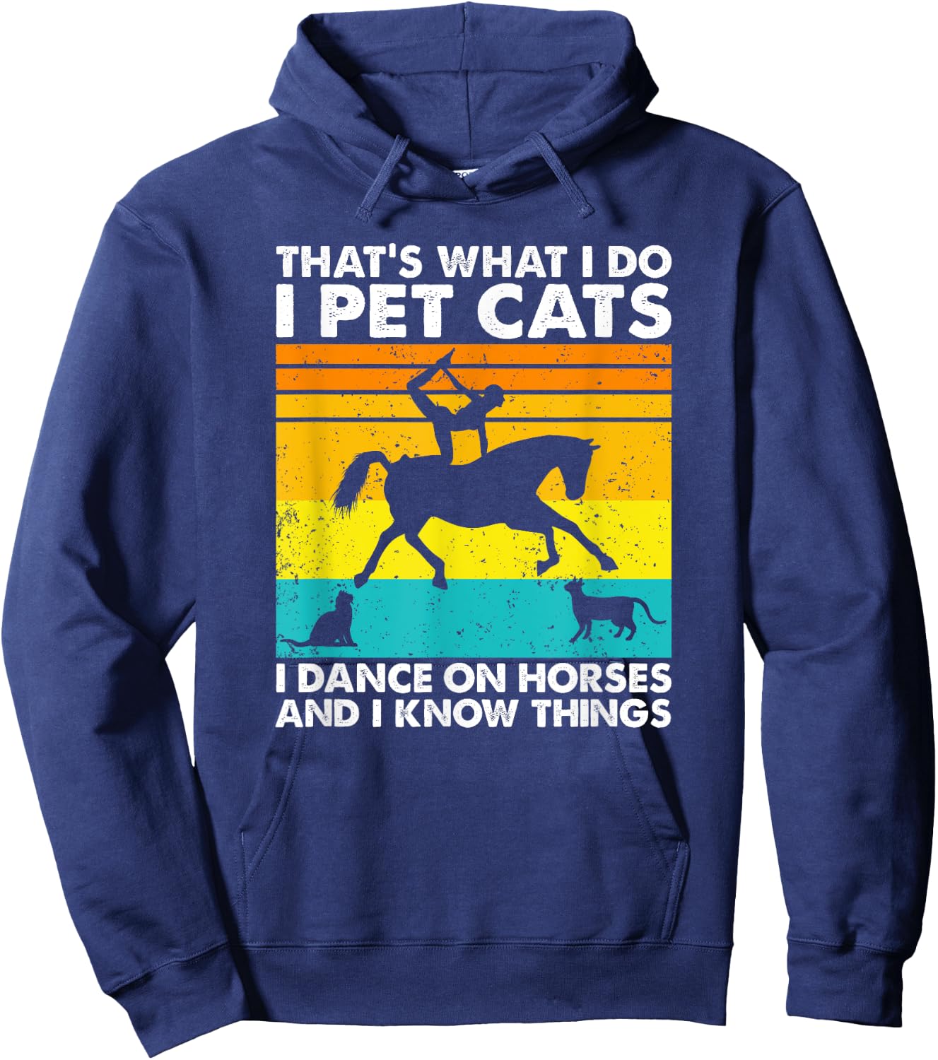 That's What I Do, Funny Cat Lover and Horse Vaulting Hoodie - Hoodie | Navy
