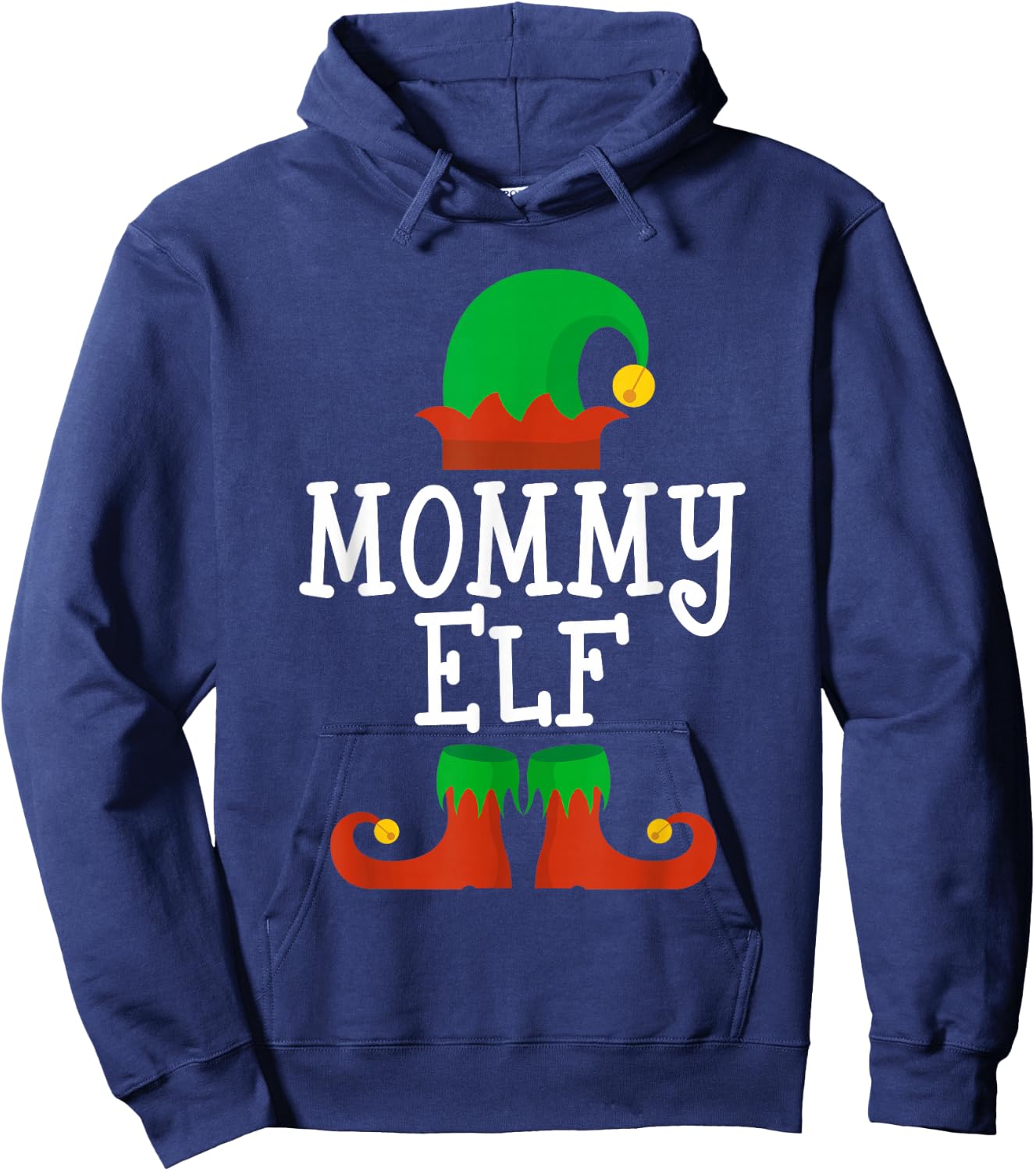 Family I'm The Mommy Elf Christmas Matching Pajama Funny Hoodie - Hoodie | Navy