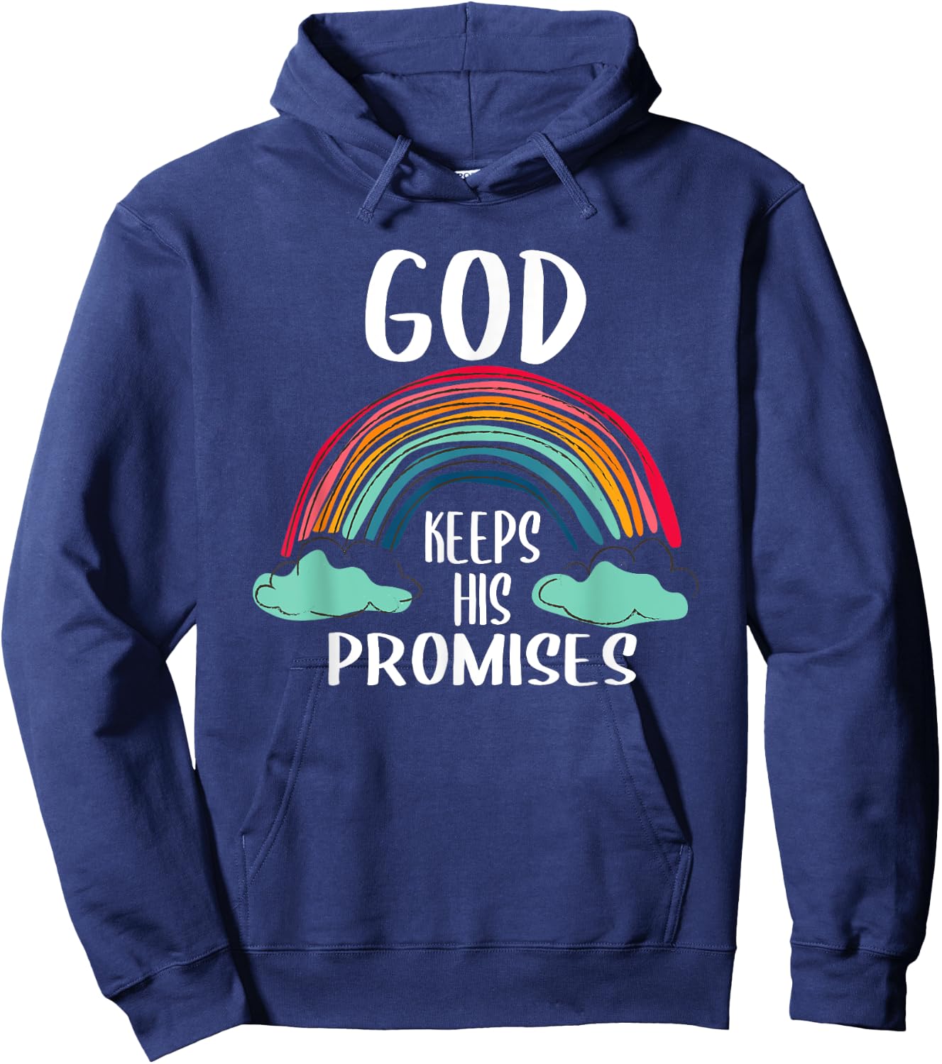 God Keeps His Promises Rainbow Lovely Christian Christianity Hoodie - Hoodie | Navy