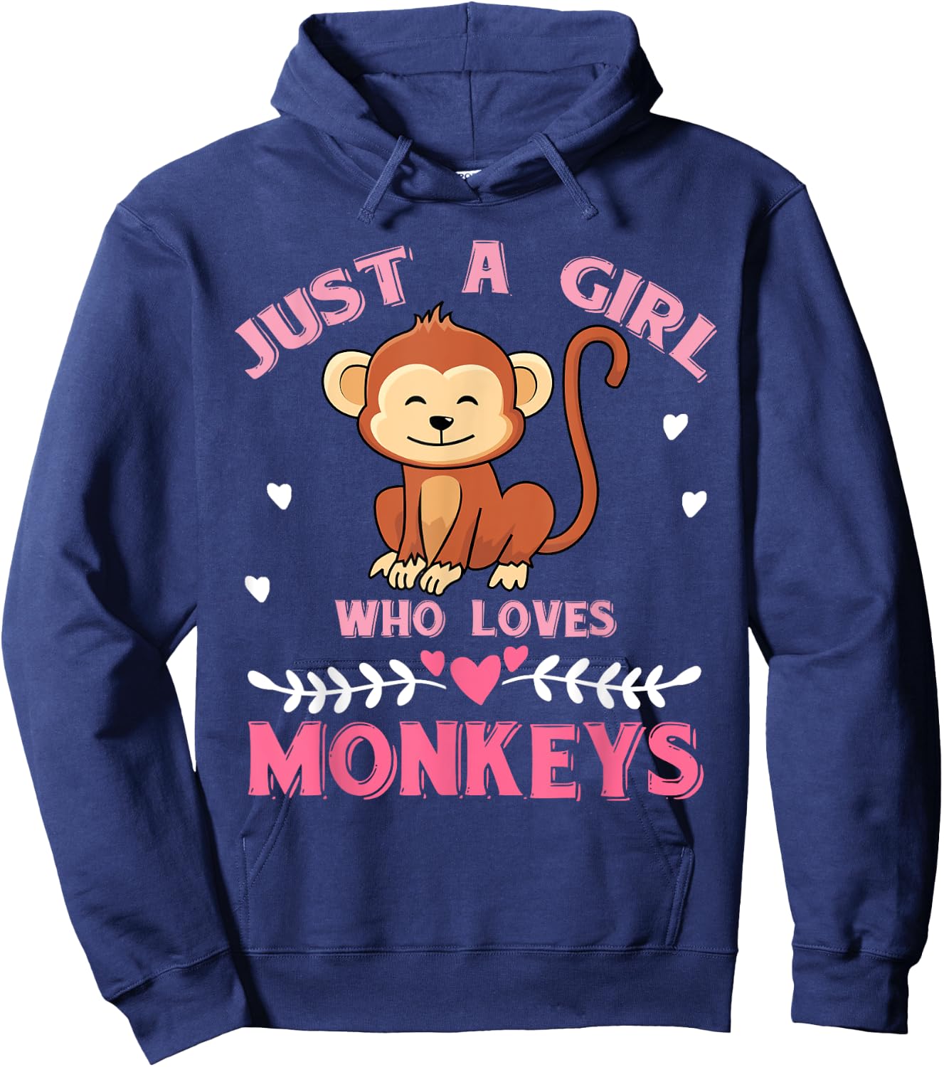 Just A Girl Who Loves Monkeys Monkey Hoodie - Hoodie | Navy