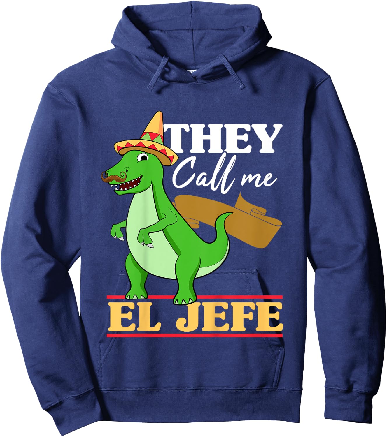 Kids They Call Me El Jefe Cinco De Mayo Dinosaurio Toddler Boy Hoodie - Hoodie | Navy