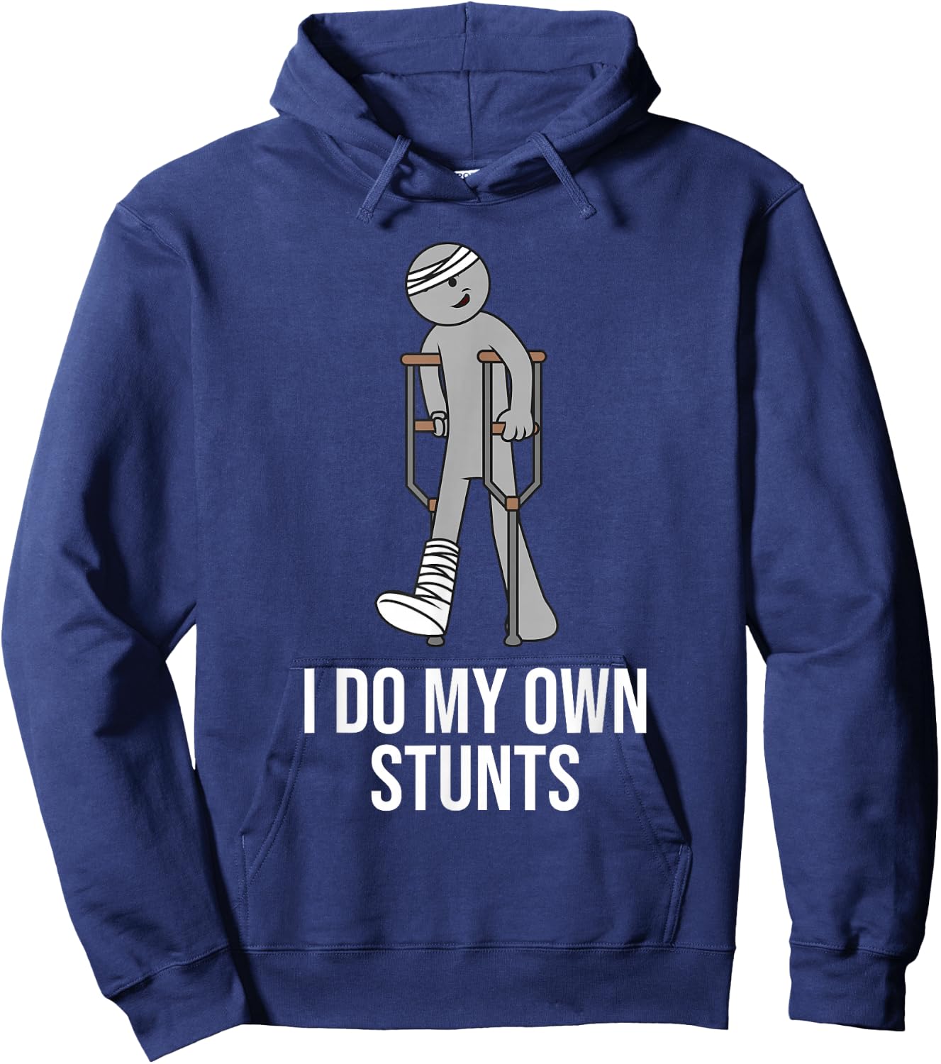 Funny I Do My Own Stunts | Cute Get Well Broken Leg Gift Kid Hoodie - Hoodie | Navy
