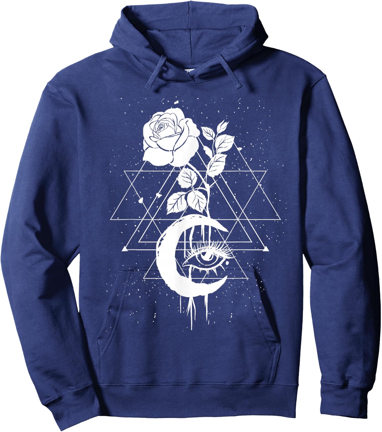 Occult Moon Rose Occultism Witchcraft Moon Rose Goth Hoodie - Hoodie | Navy