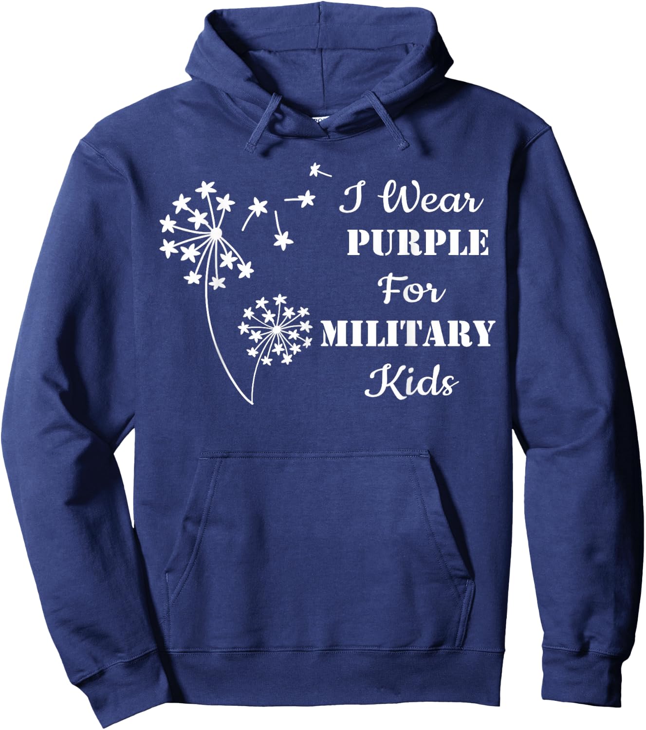 I Wear Purple For Military Kids Month Of The Military Child Hoodie - Hoodie | Navy