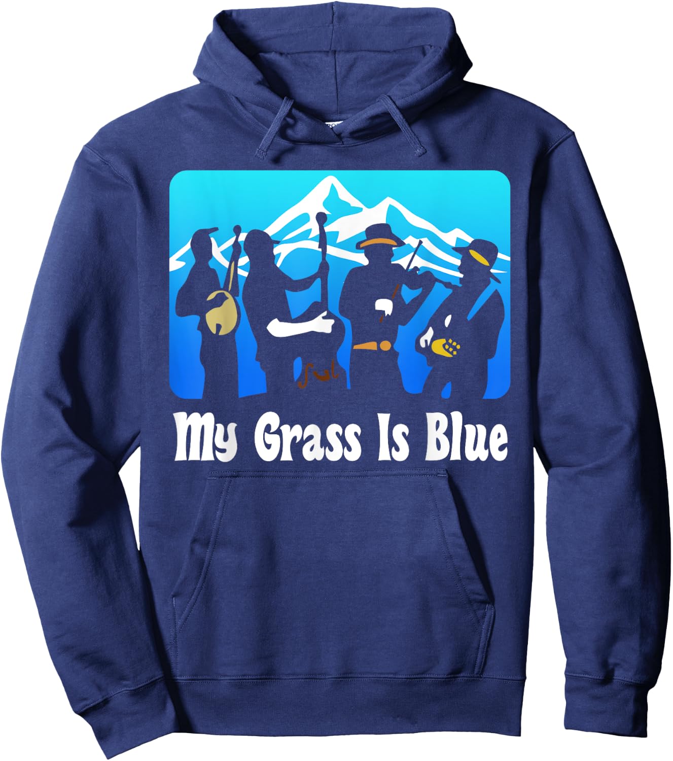 My Grass Is Blue Gift, Bluegrass Gift, Music Gesch Hoodie - Hoodie | Navy