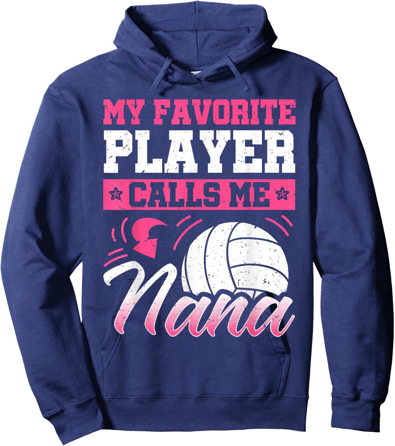 Nana Volleyball Fan Player Grandmother Team Sport Spiker Hoodie - Hoodie | Navy