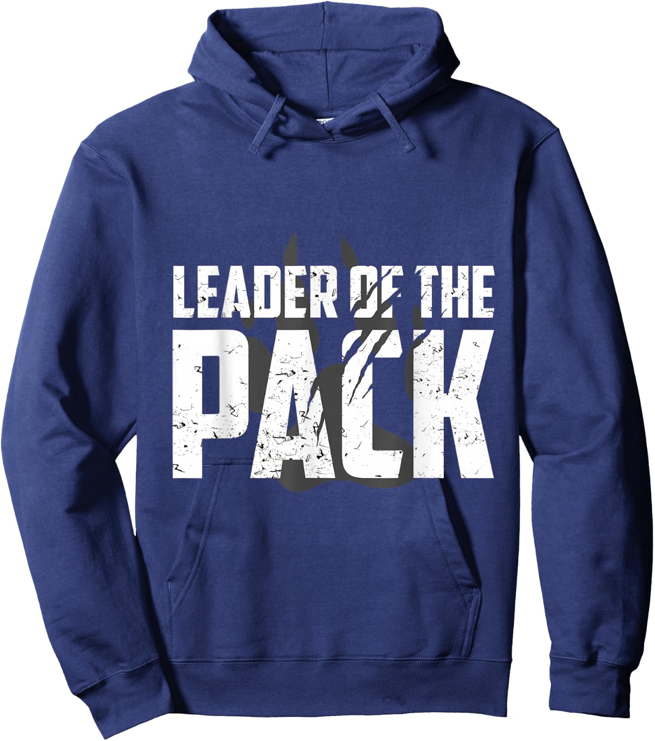 Wolf Pack Gift Design | Leader of The Pack Paw Print Design Hoodie - Hoodie | Navy