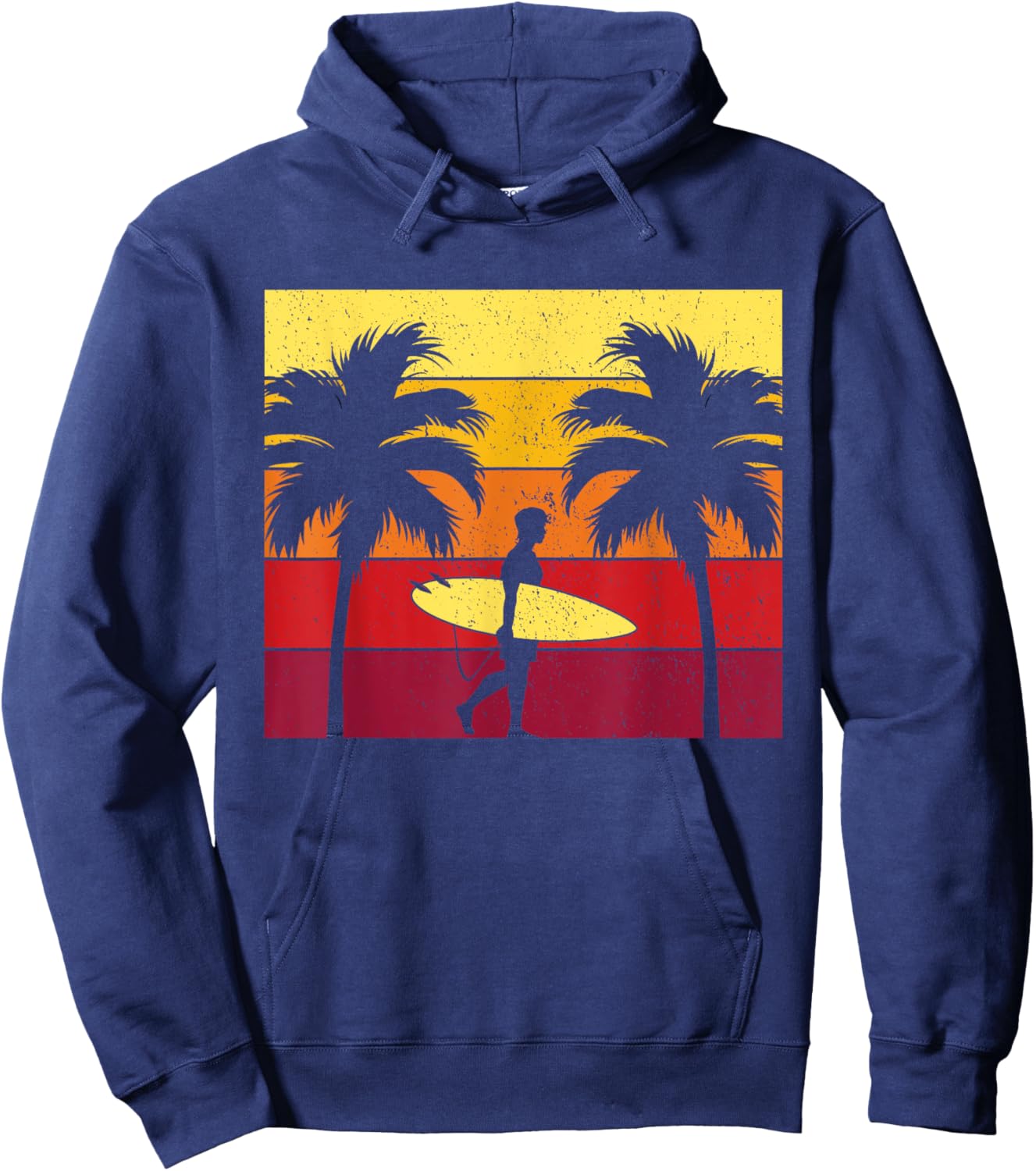 Surfboard Surfing Ride Big Wave Shore Surf Beach Surfer Gift Men Women Kids Hoodie - Hoodie | Navy