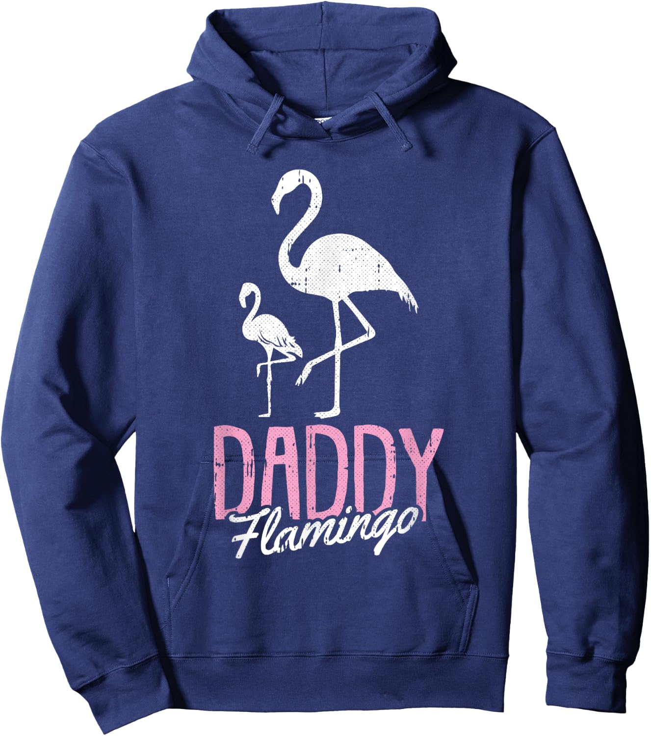 Daddy Flamingo Fathers Day Cute Bird Summer Papa Dad-a Pops Women Girls Kids Hoodie - Hoodie | Navy