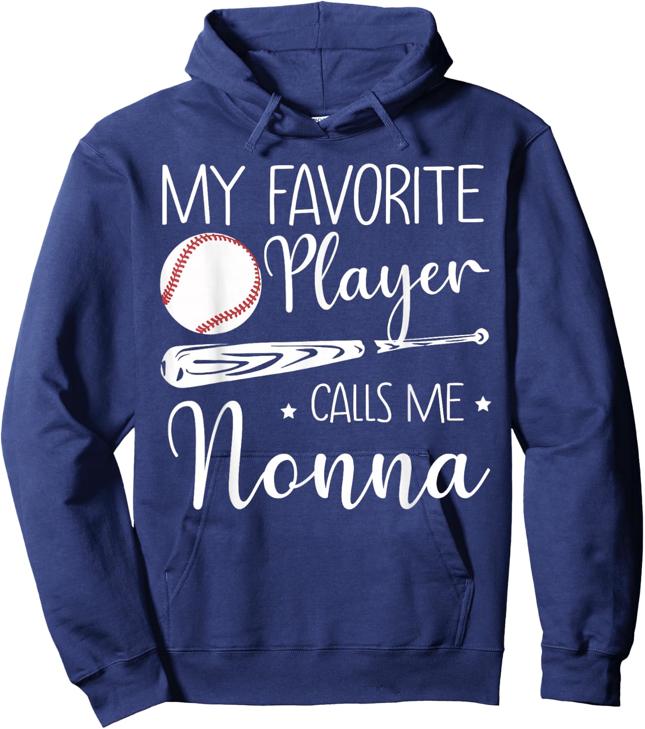 Baseball My Favorite Player Calls Me Nonna Grandma Gift Hoodie - Hoodie | Navy