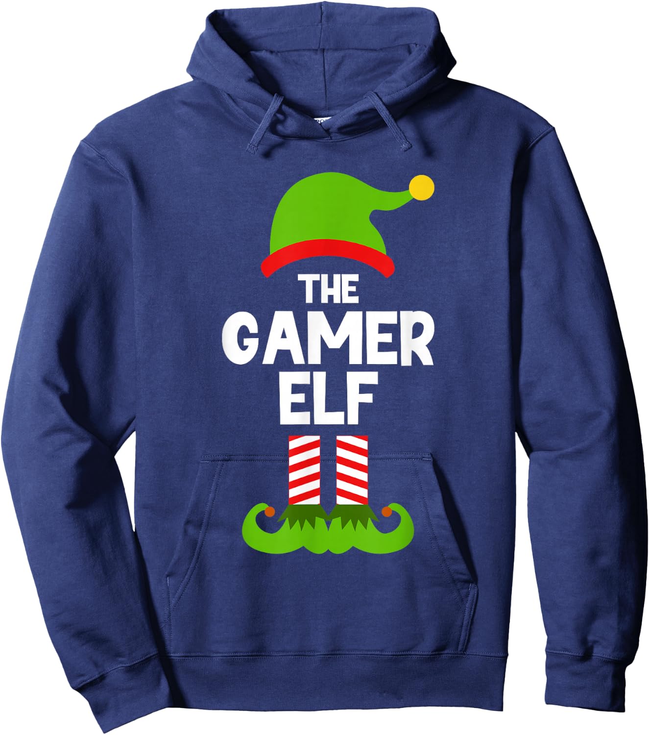 Funny The Gamer Elf Christmas Family Pajama Video Gaming Hoodie - Hoodie | Navy