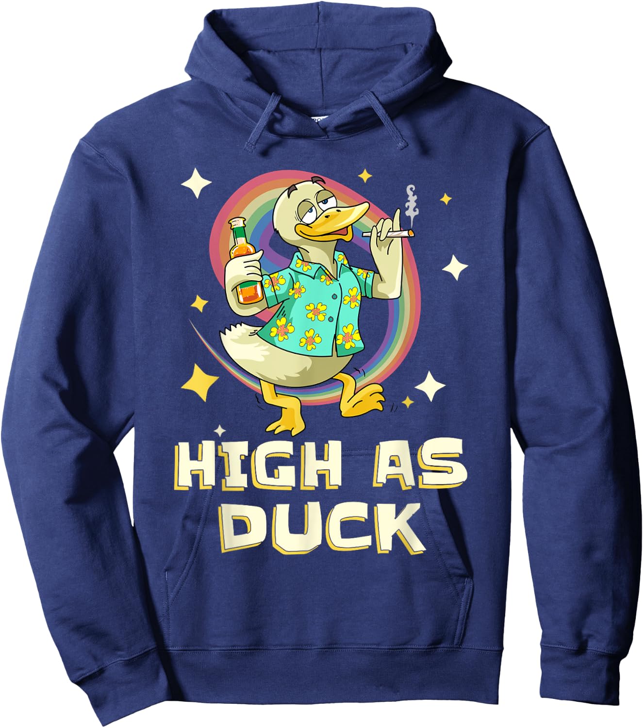 Grass Duck Weekend Cannabis Stiffer THC Joint Beer Weed Hoodie - Hoodie | Navy