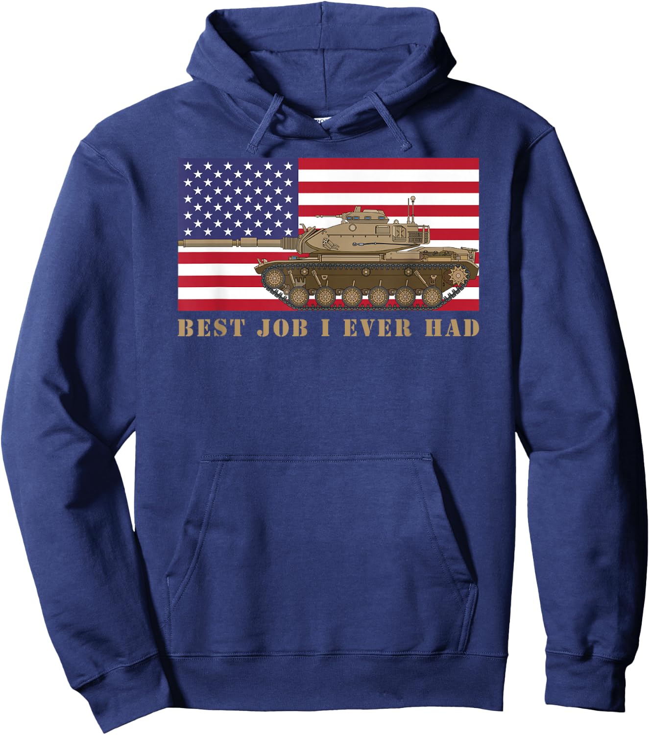 M60 A3 Tanker Tank Crew Best Job I Ever Had American Flag Hoodie - Hoodie | Navy