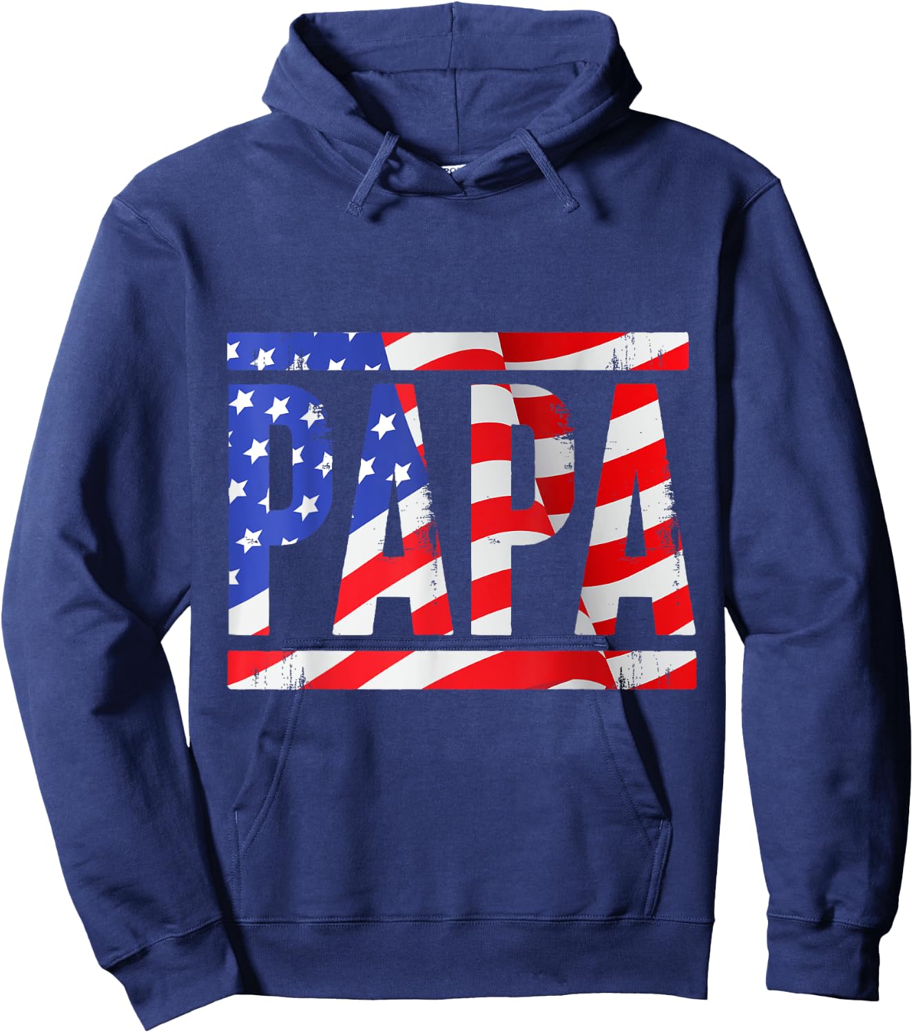Papa US Flag Dad Men Father Hoodie - Hoodie | Navy