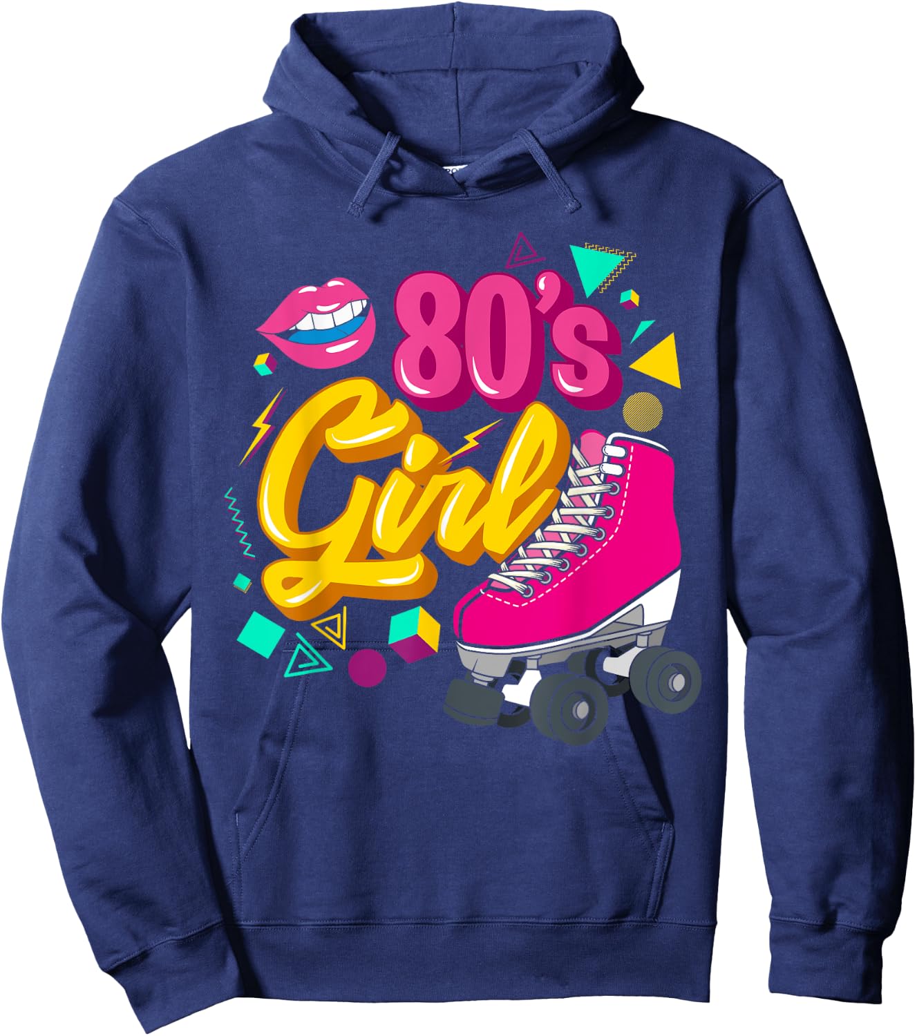 80s Party Theme Party Outfit Costume Vintage Retro 80's Girl Hoodie - Hoodie | Navy